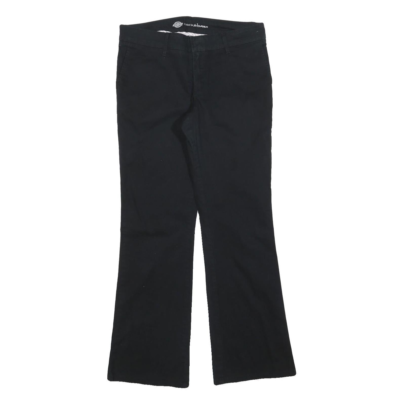 DICKIES Womens Cotton Blend Black Slim Flared Trousers W32 L32 Workwear Zip Refurbished - N/A refurbished available on Cerqular