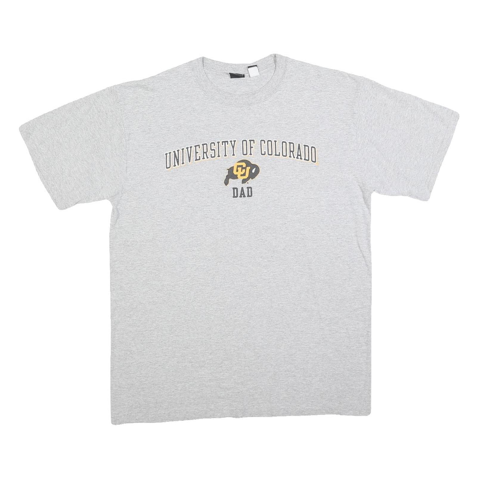 GEAR FOR SPORTS Mens Grey University Of Colorado Dad Graphic T-Shirt L Short Refurbished - N/A refurbished available on Cerqular