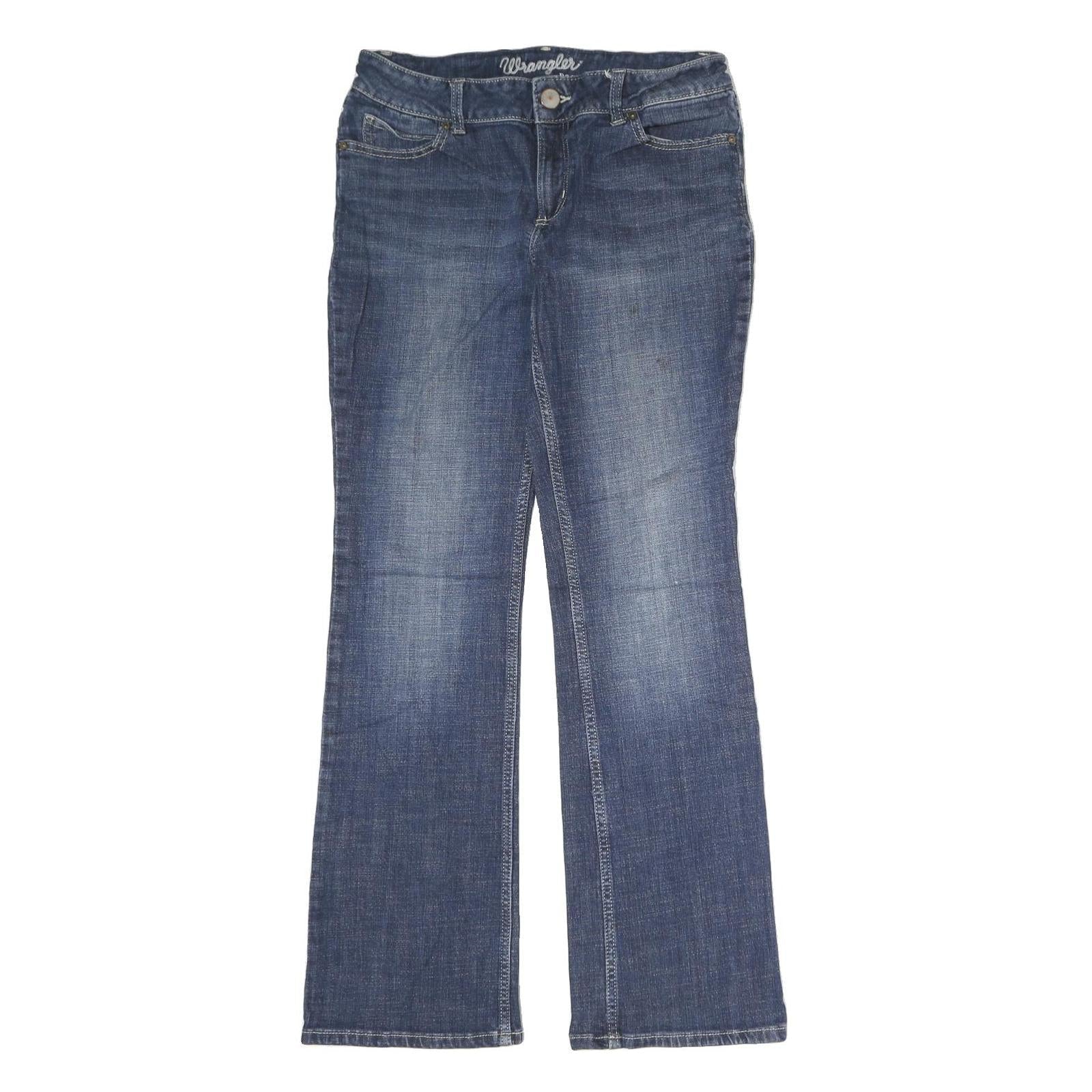 WRANGLER Womens Regular Fit Blue Denim Straight Jeans W30 L31 Classic Style Refurbished - N/A refurbished available on Cerqular