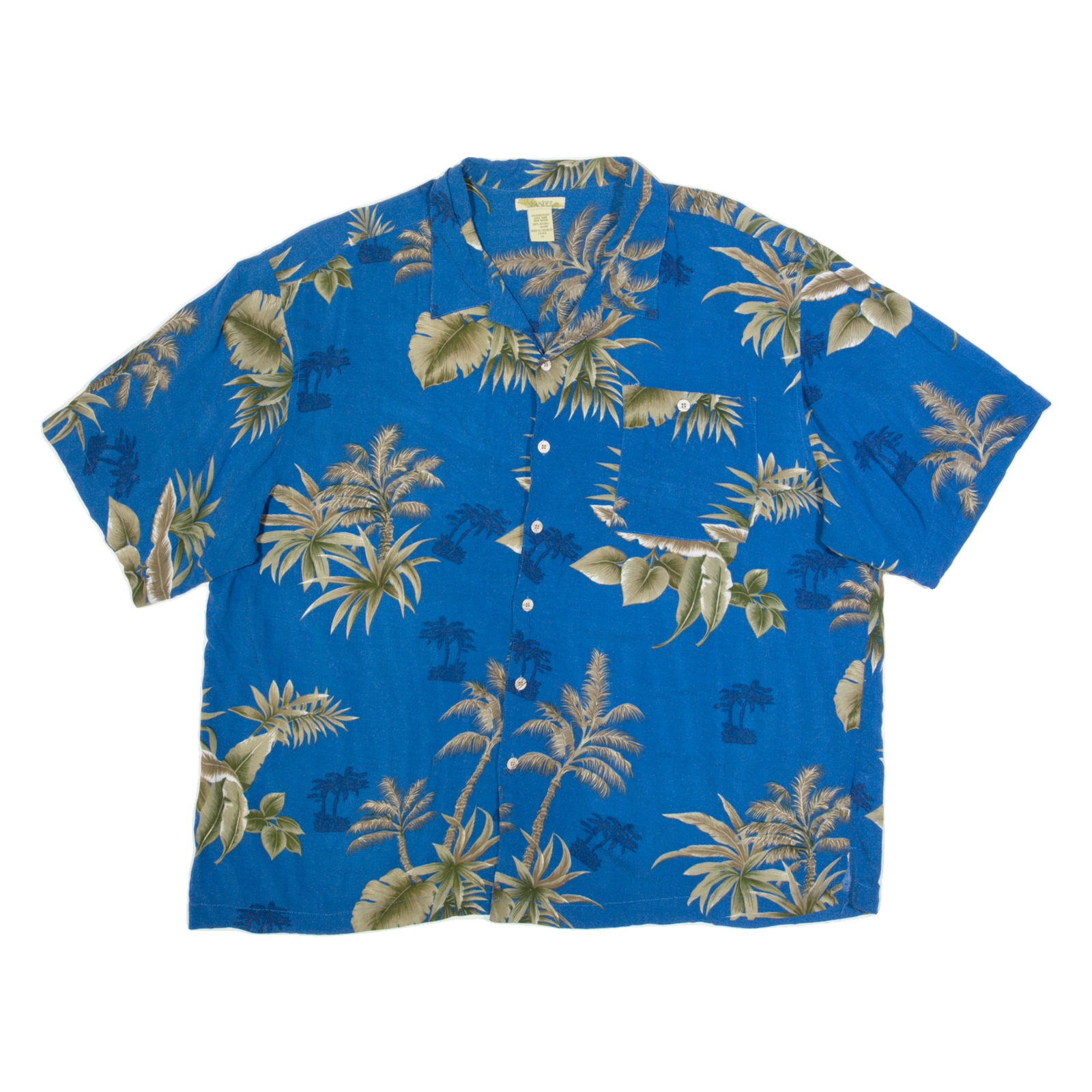 ISLANDER Mens Hawaiian Shirt Blue 90s Floral 2XL Refurbished - N/A refurbished available on Cerqular