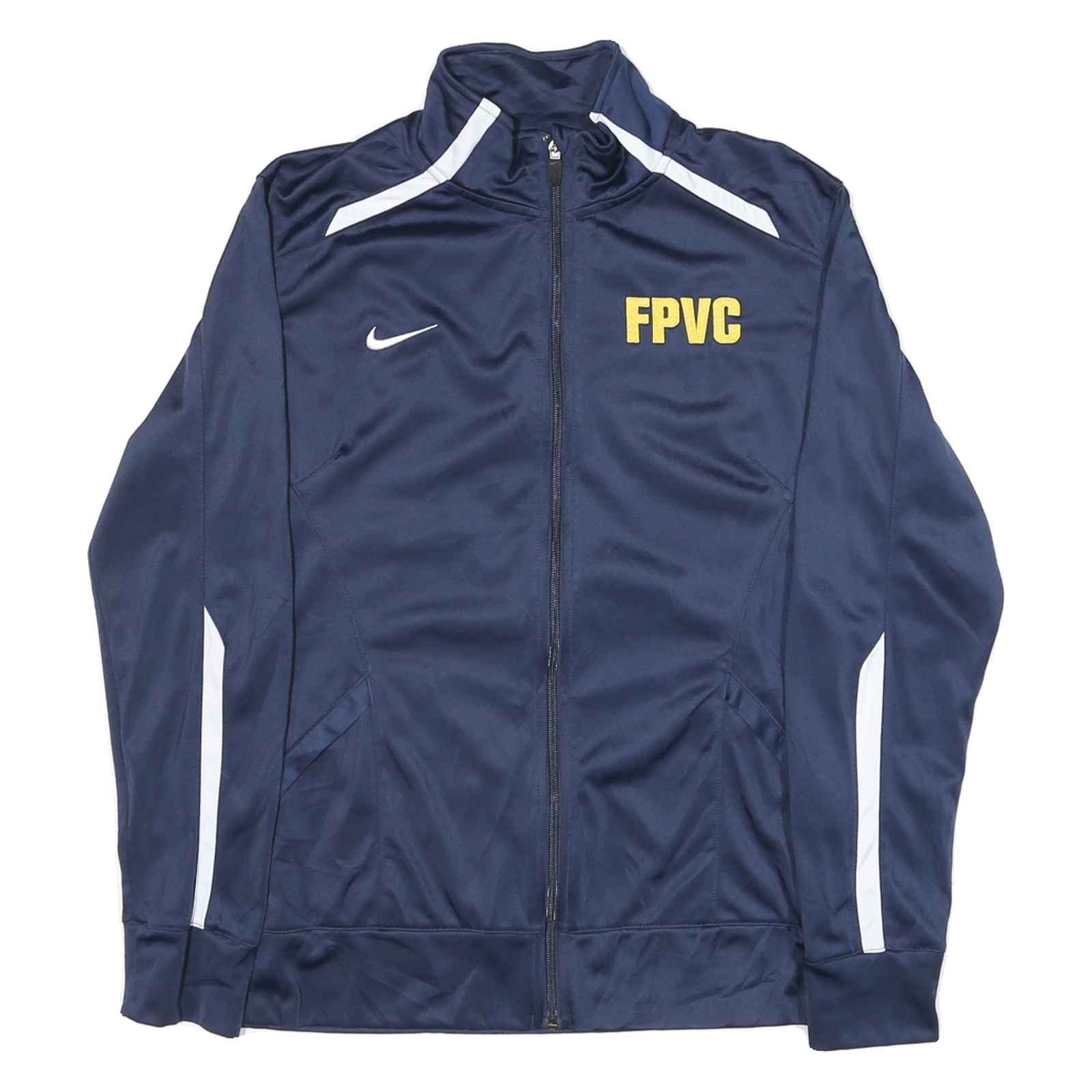 NIKE Mens Navy Blue Zip Track Jacket S Polyester Plain Sportswear Athletic Refurbished - N/A refurbished available on Cerqular