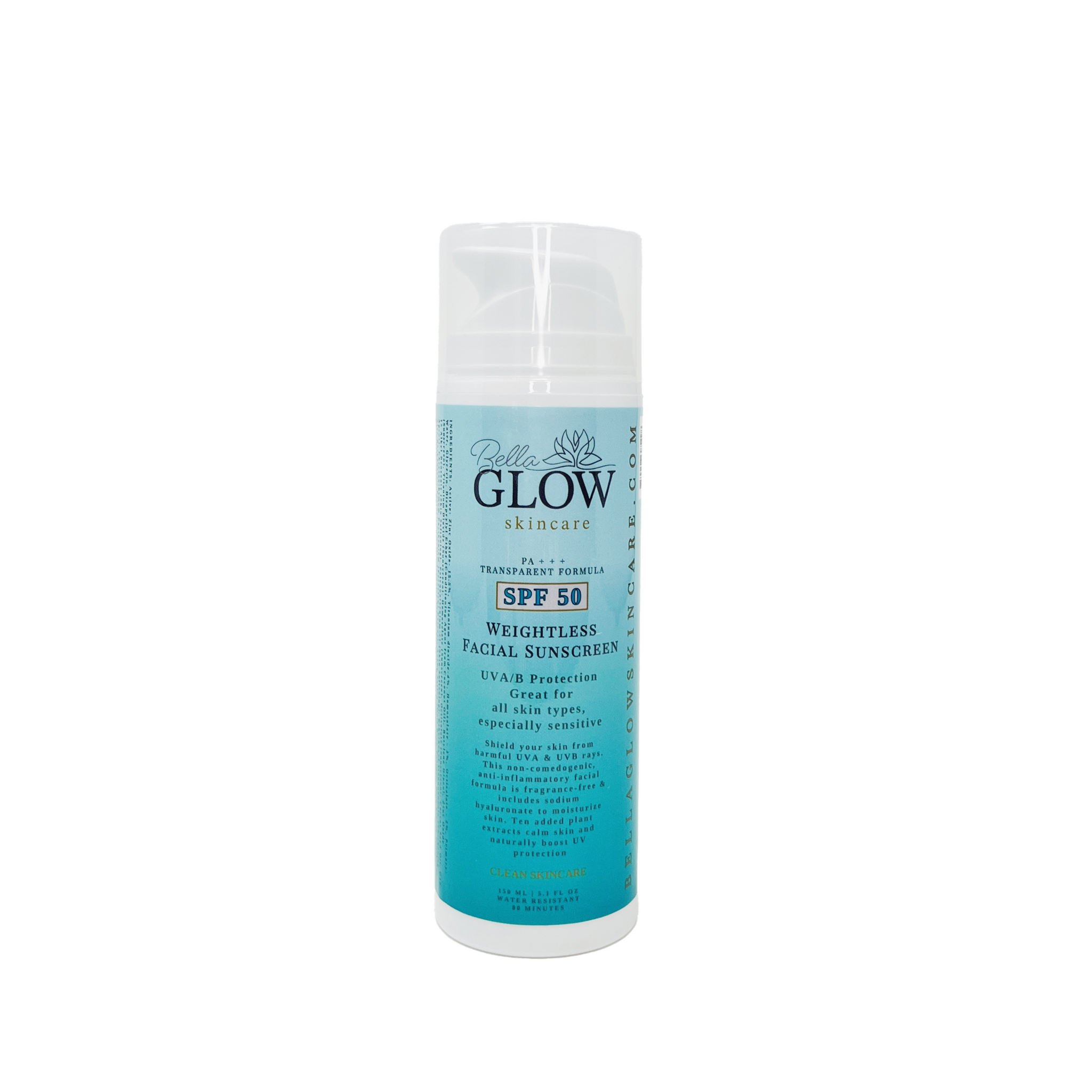 Weightless Broad Spectrum Sunscreen SPF50 | NEW LARGER SIZE + THINNER FORMULA!! | UVA/B Protection PA+++, Transparent Formula + Reef Safe Refurbished - Bella Glow Skincare refurbished available on Cerqular