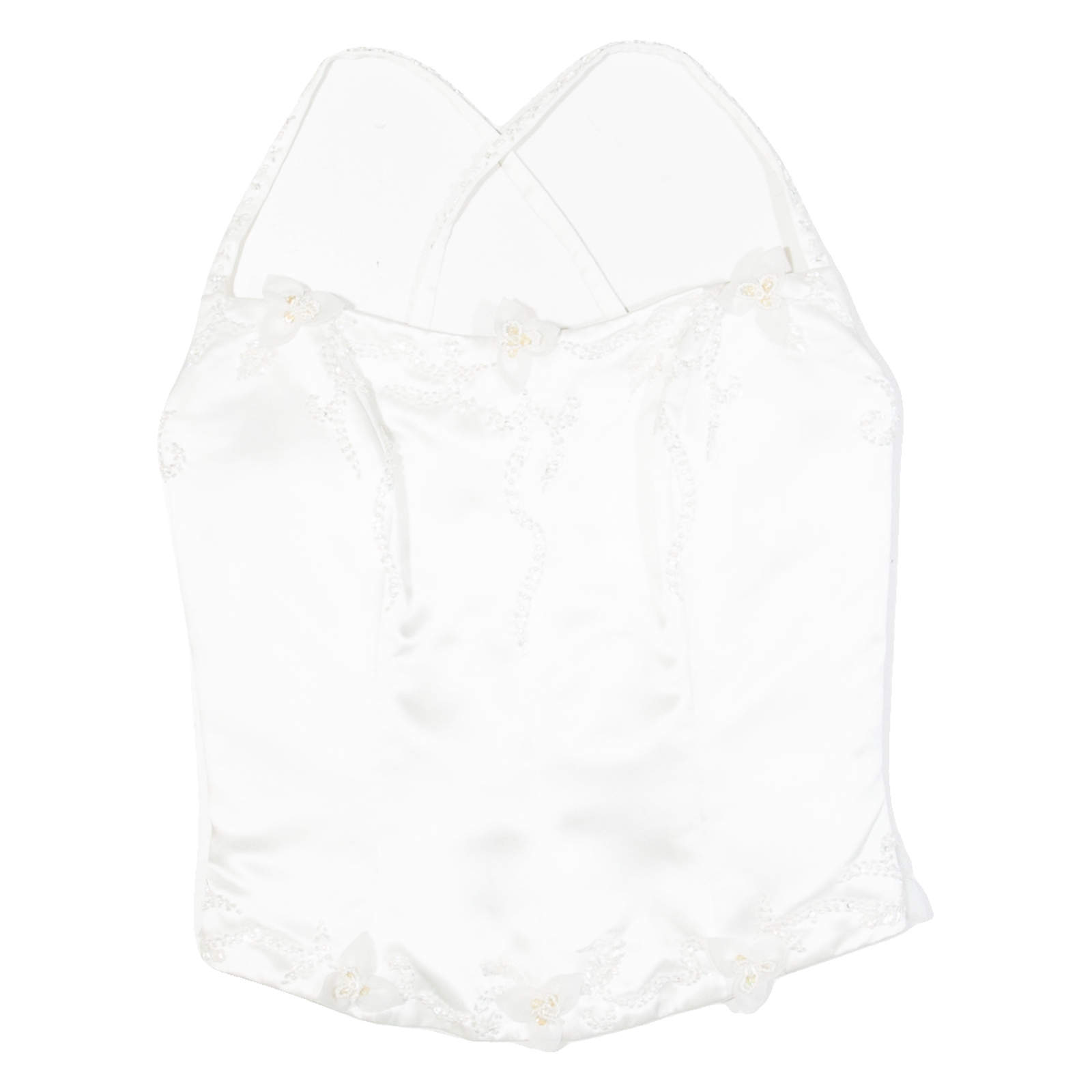 Beaded Womens Corset White Strapless M Refurbished - N/A refurbished available on Cerqular