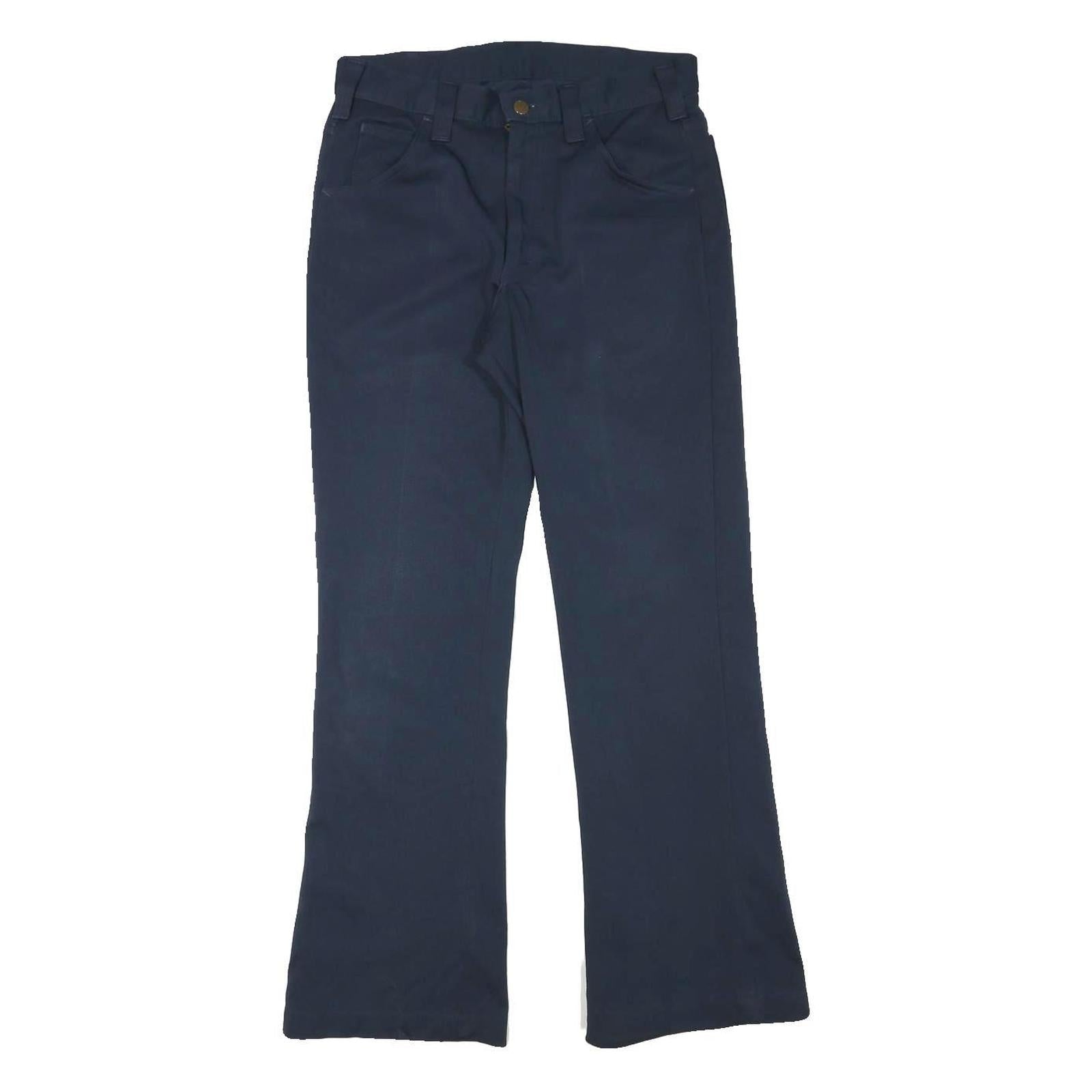 LEE Womens Polyester Blend Navy Regular Fit Flared Trousers W28 L29 Comfortable Refurbished - N/A refurbished available on Cerqular
