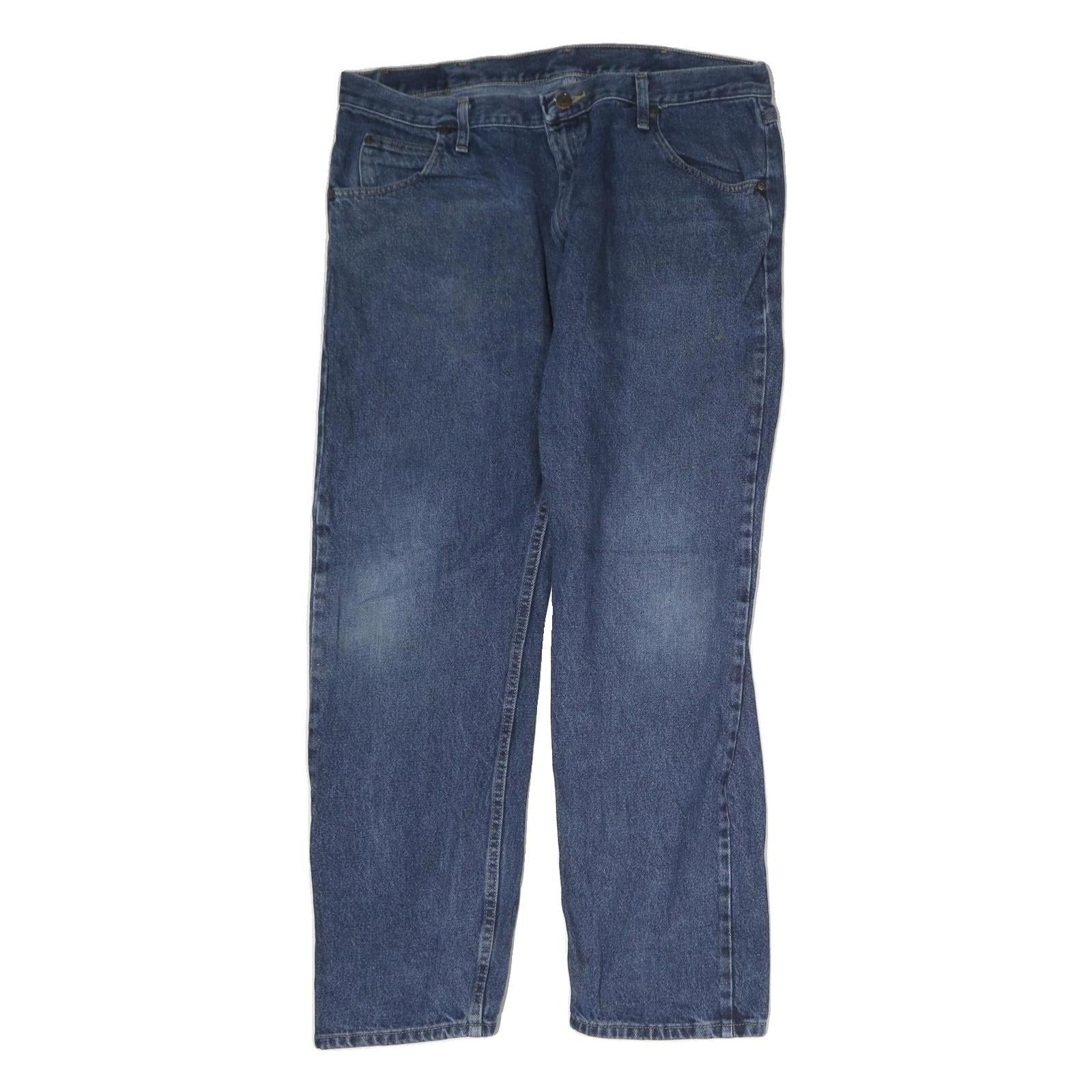 WRANGLER Mens Regular Blue Denim Medium Fit Jeans W38 L30 Classic Cotton Zip Refurbished - N/A refurbished available on Cerqular