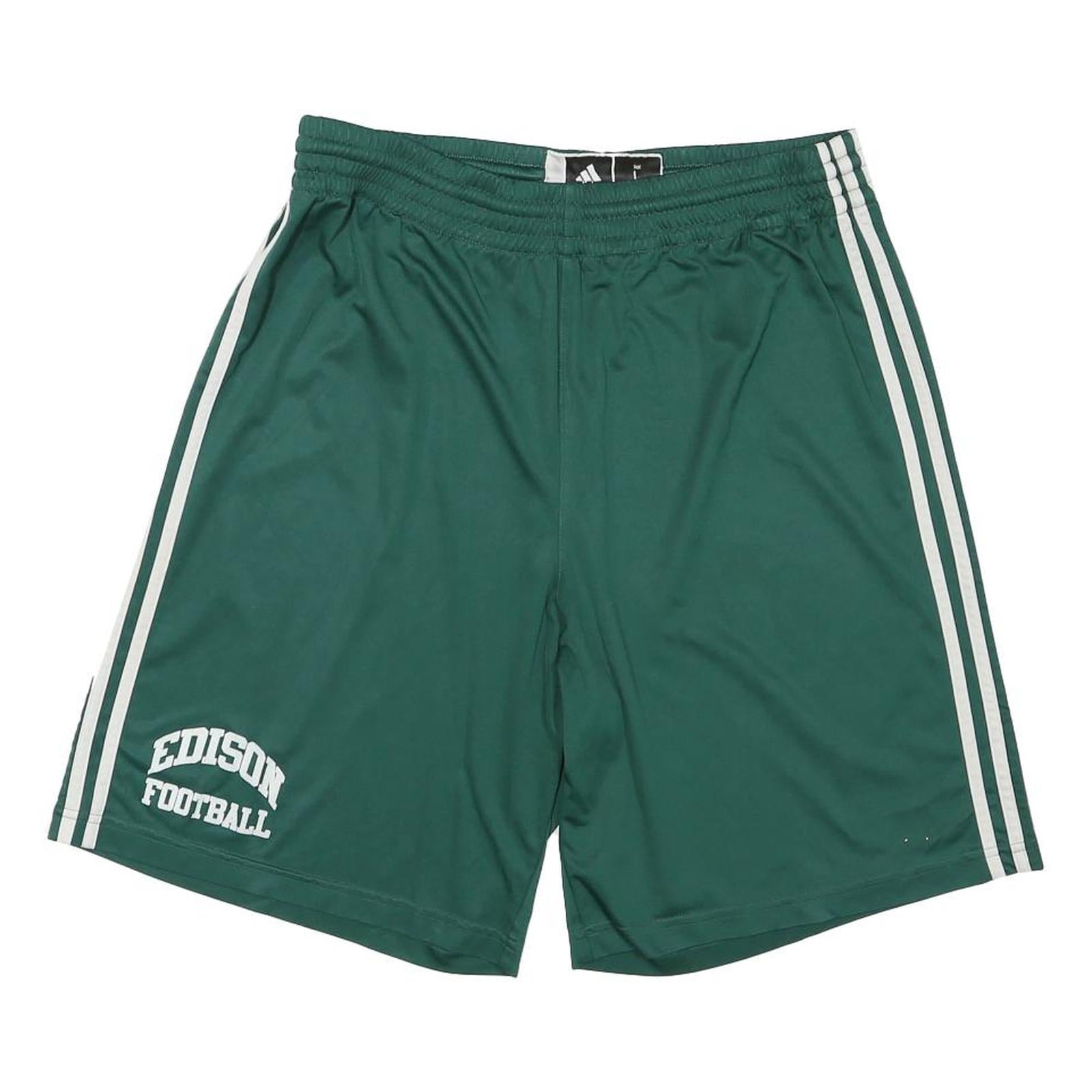 ADIDAS Mens Shorts Green & White Casual L W32 Edison Football Polyester Refurbished - N/A refurbished available on Cerqular
