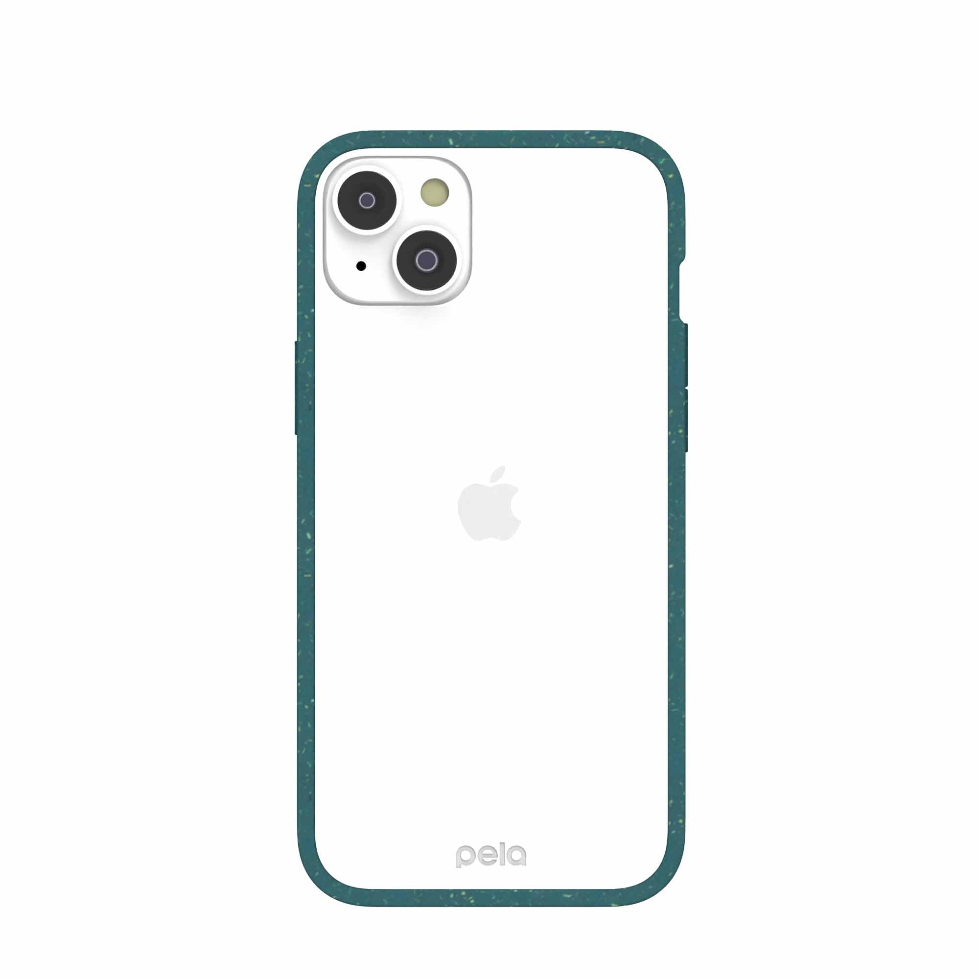 Clear iPhone 14 Plus Case with Green Ridge Refurbished - Pela Case refurbished available on Cerqular