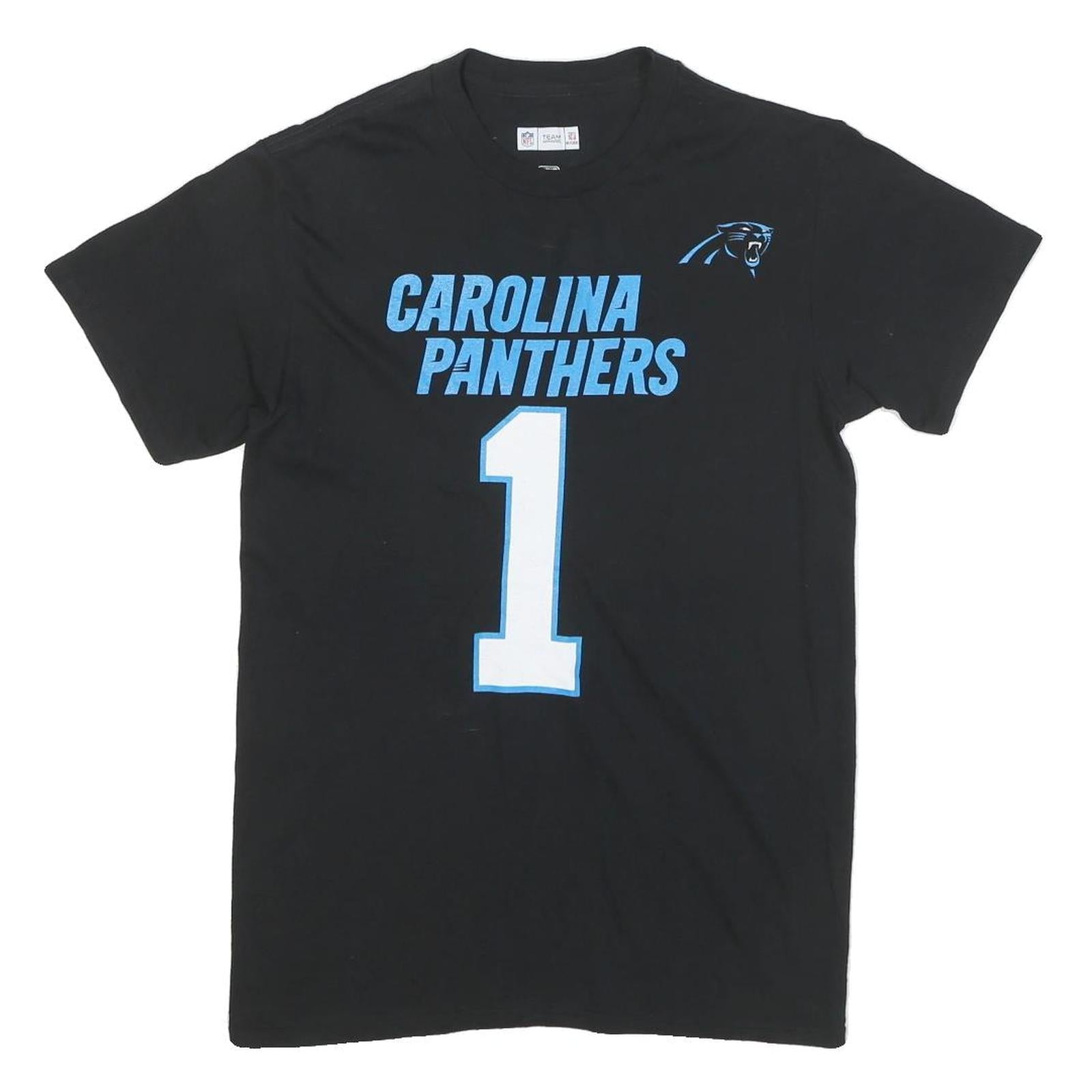 NFL Mens Black Carolina Panthers Graphic T-Shirt S Short Sleeve Crew Neck Refurbished - N/A refurbished available on Cerqular