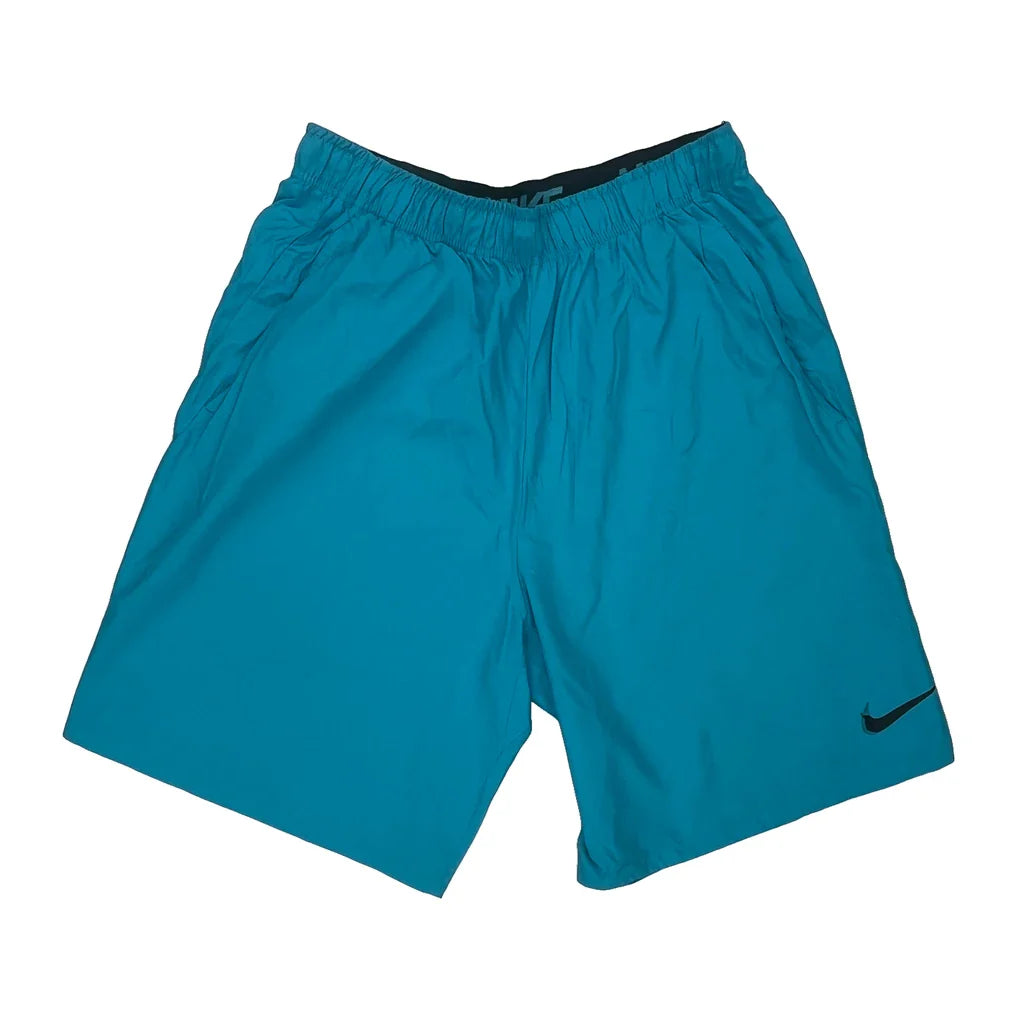 Nike Sport Shorts - Large Blue Polyester Refurbished - Thrifted (note: this is a term often used to describe second- refurbished available on Cerqular