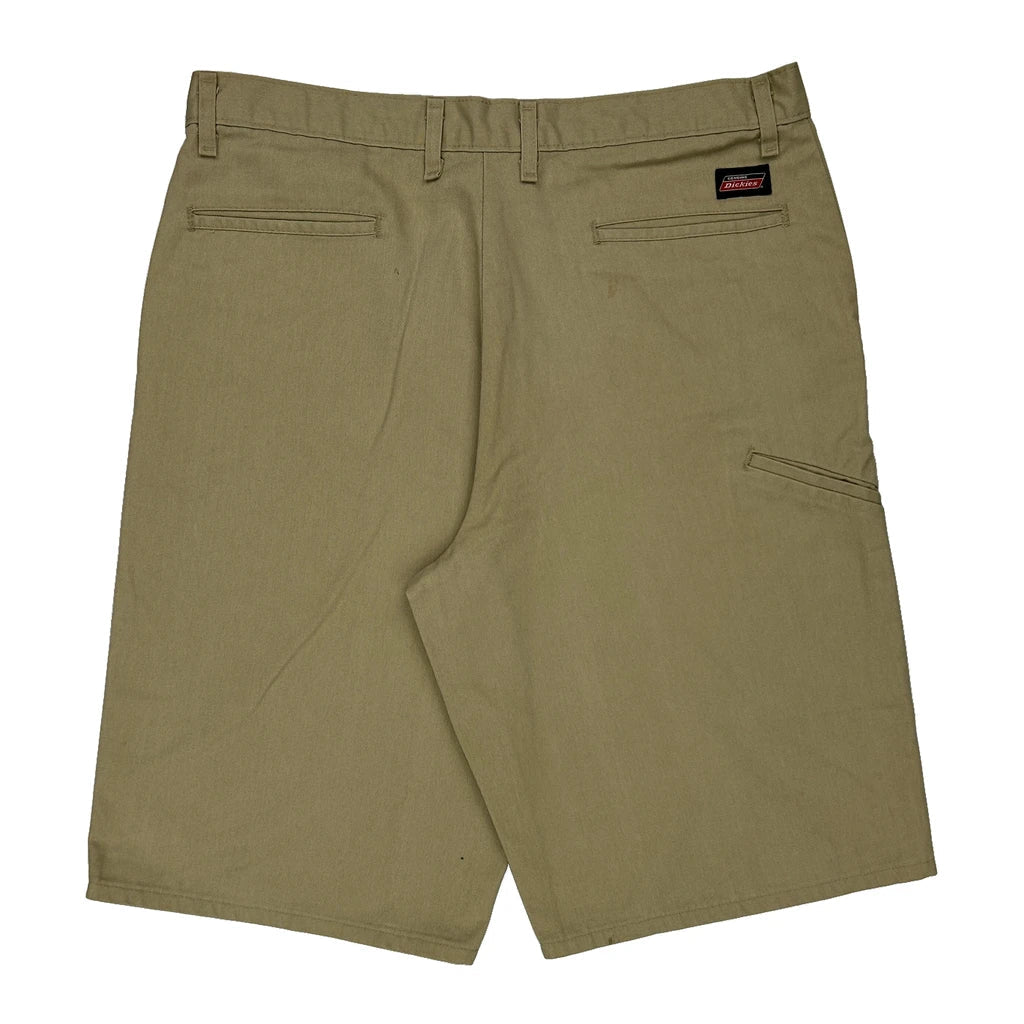 Dickies Chino Shorts - 36W 11L Khaki Polyester Blend Refurbished - Thrifted (note: this is a term often used to describe second- refurbished available on Cerqular