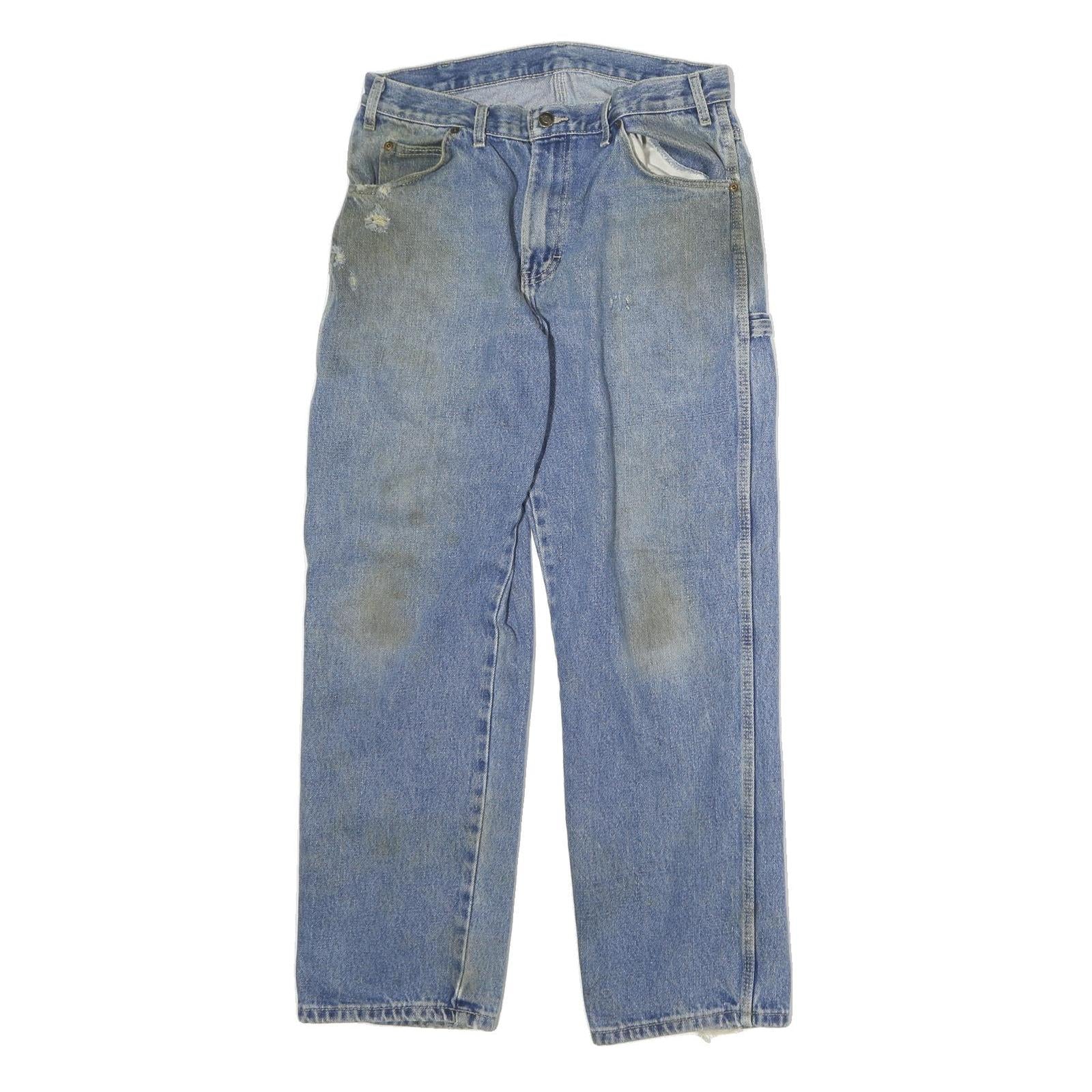 DICKIES Mens Light Blue Regular Fit Straight Denim Jeans W32 L30 Workwear Zip Refurbished - N/A refurbished available on Cerqular