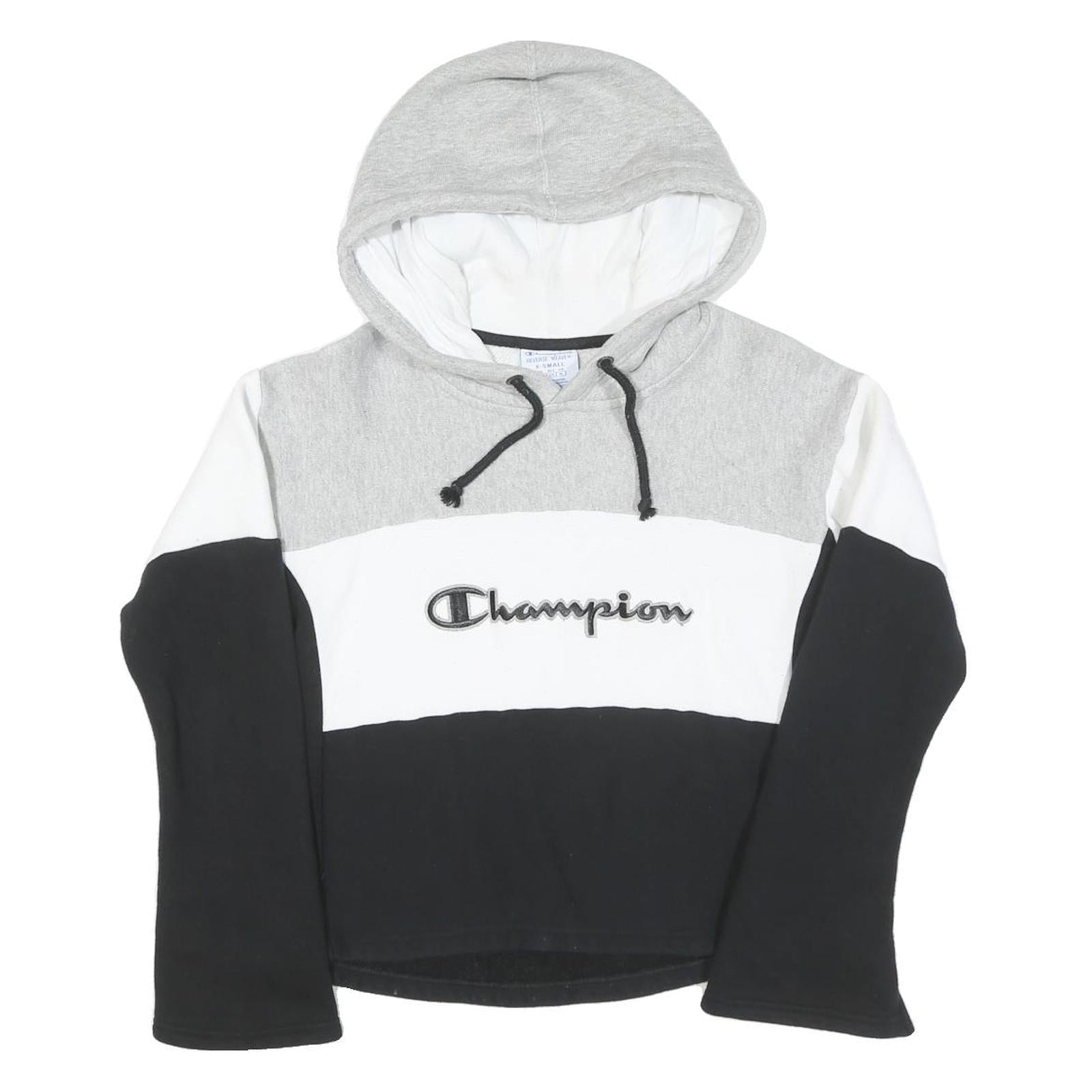 CHAMPION REVERSE WEAVE Womens Grey & White & Black Hoodie XS Cotton Blend Refurbished - N/A refurbished available on Cerqular