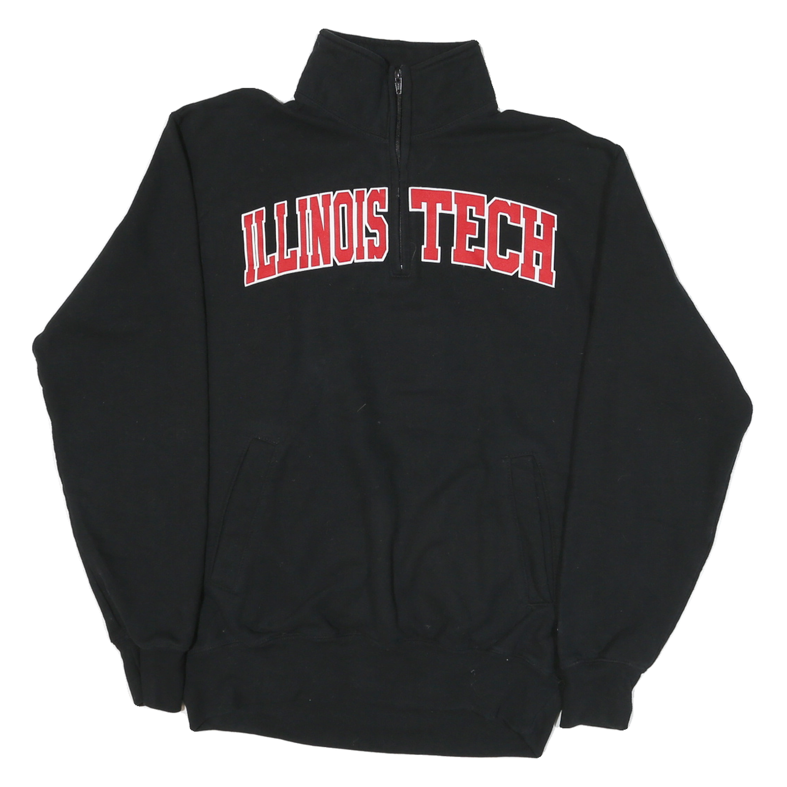 CHAMPION Mens Black Illinois Tech Half Zip M Sweatshirt Cotton Blend Pullover Refurbished - N/A refurbished available on Cerqular