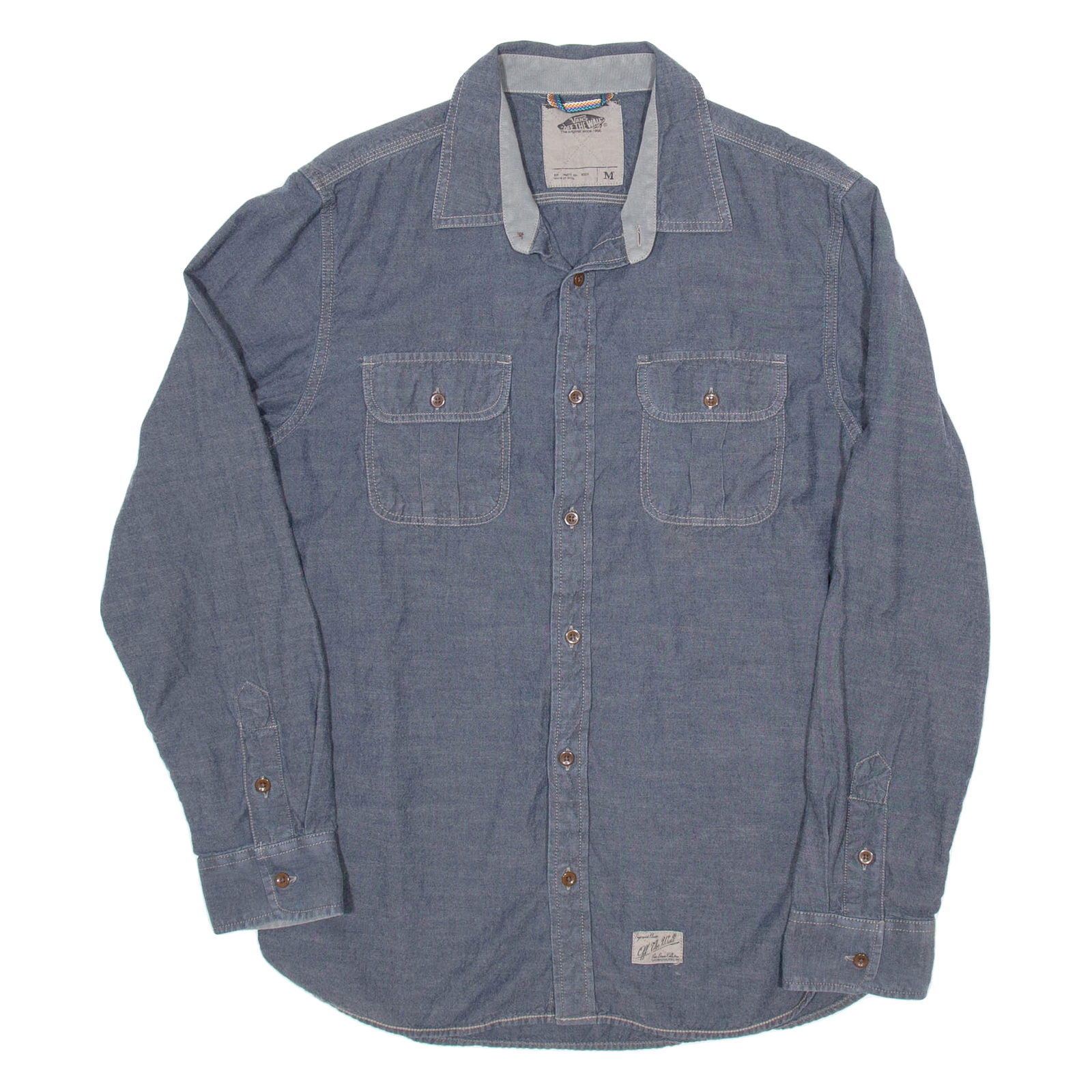 VANS Mens Plain Shirt Blue Long Sleeve M Refurbished - N/A refurbished available on Cerqular