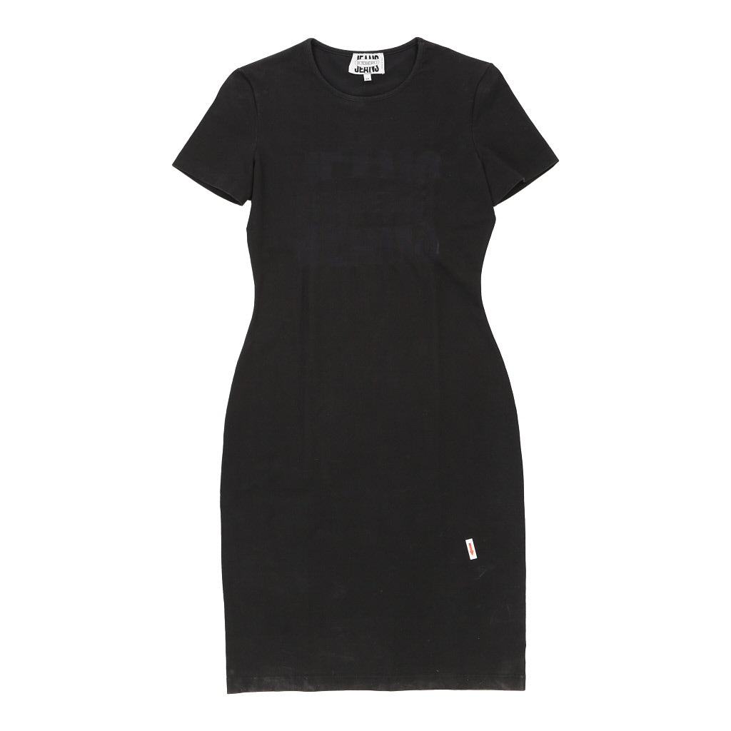 Iceberg Jeans Midi Bodycon Dress - Small Black Cotton Refurbished - Thrifted (note: this is a term often used to describe second- refurbished available on Cerqular