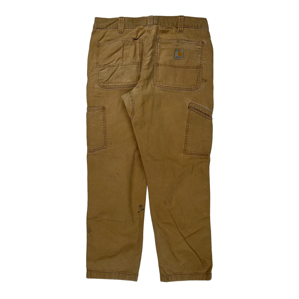 Buy Carhartt Double Knee Carpenter Trousers - 32W 30L Brown Cotton Refurbished - $107.19 Carhartt Double Knee Carpenter Trousers - 32W 30L Brown Cotton Refurbished - Thrifted (note: this is a term often used to describe second- refurbished available on Cerqular
