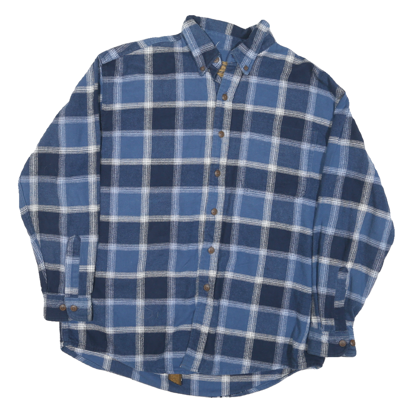 ST JOHNS BAY Mens Blue & White Check Shirt L Cotton Long Sleeve Button Collar Refurbished - N/A refurbished available on Cerqular