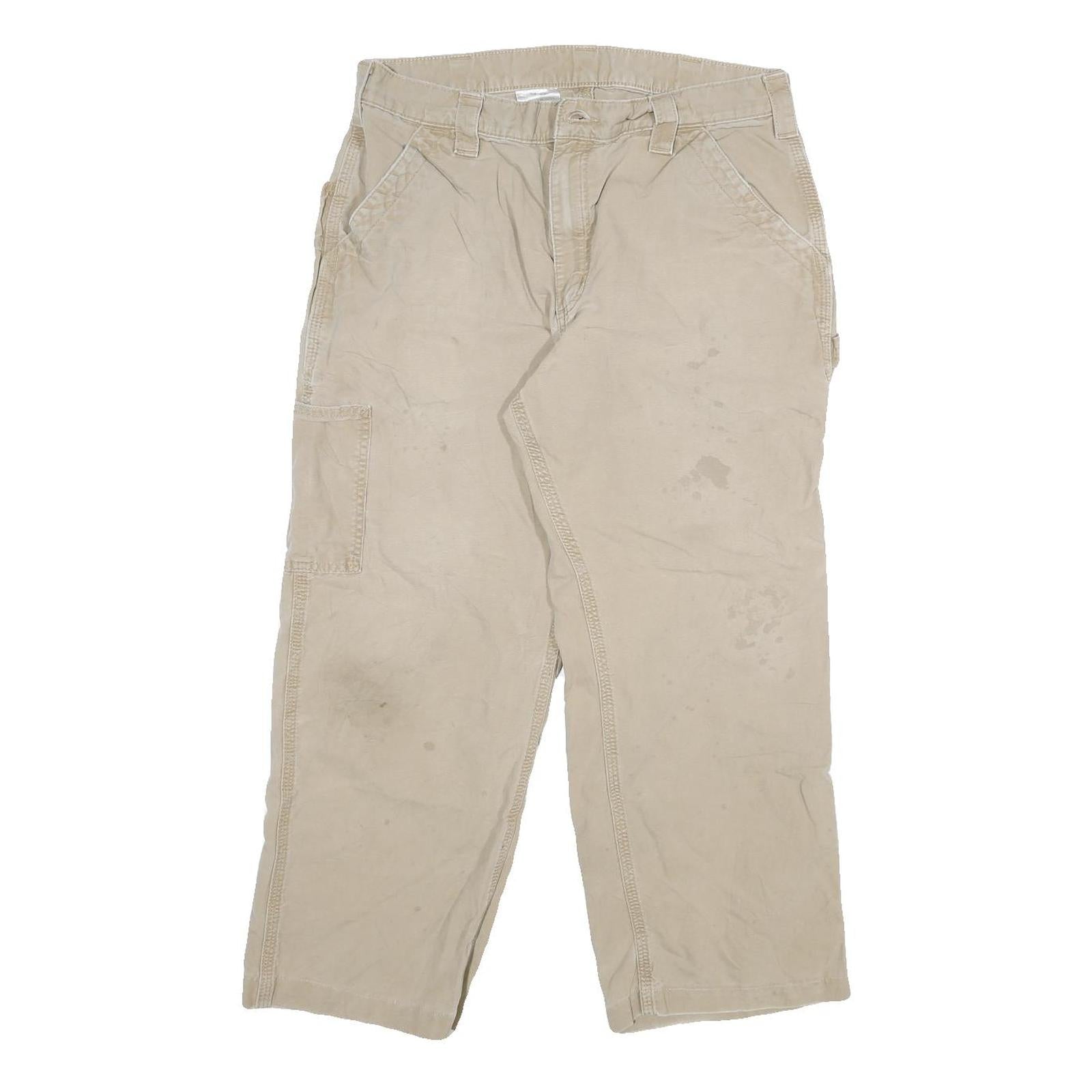 CARHARTT Mens Jeans Beige Relaxed Straight Denim W32 L25 Utility Workwear Refurbished - N/A refurbished available on Cerqular