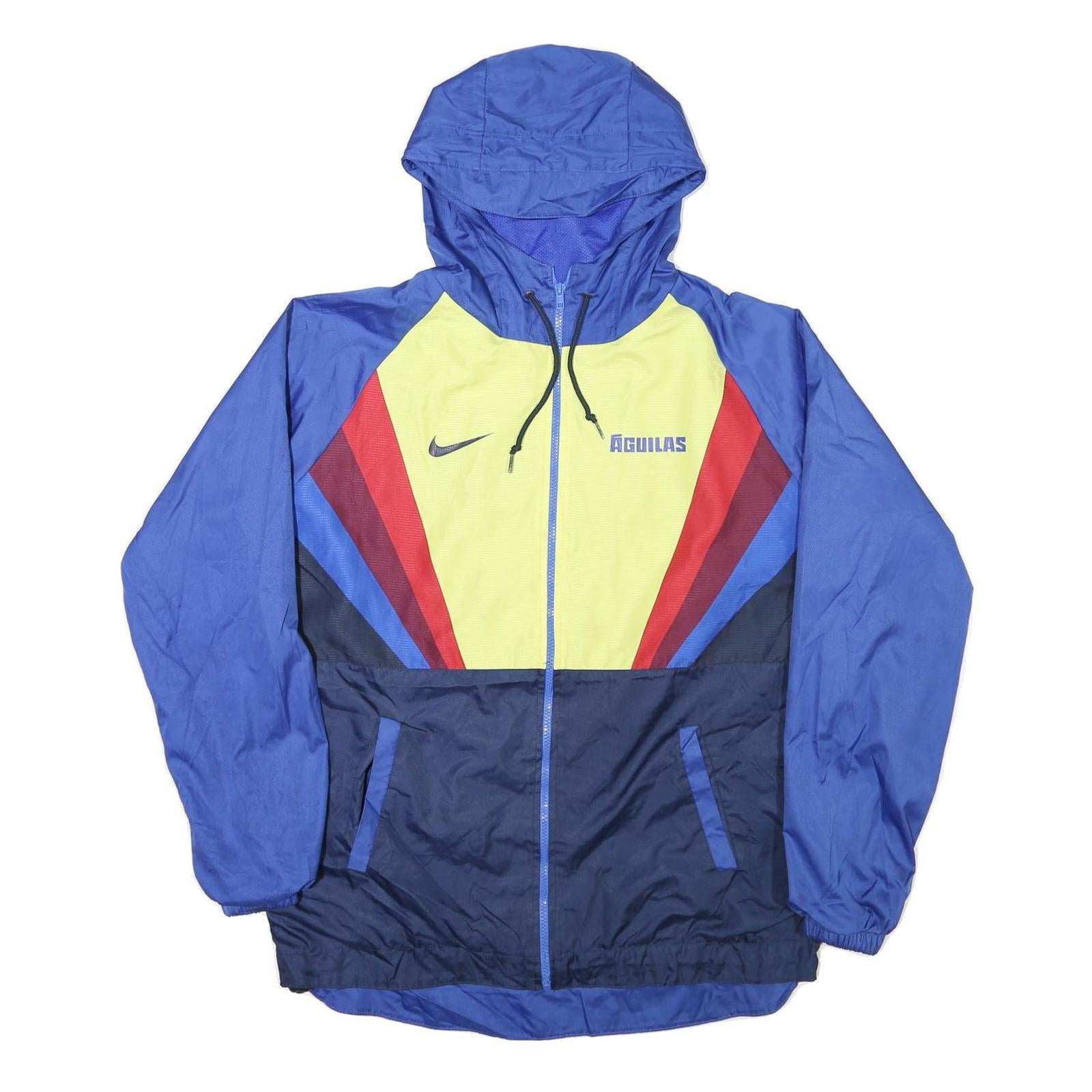 NIKE Mens Blue Yellow Águilas Sports Zip Jacket L Polyester Blend Colourblock Refurbished - N/A refurbished available on Cerqular