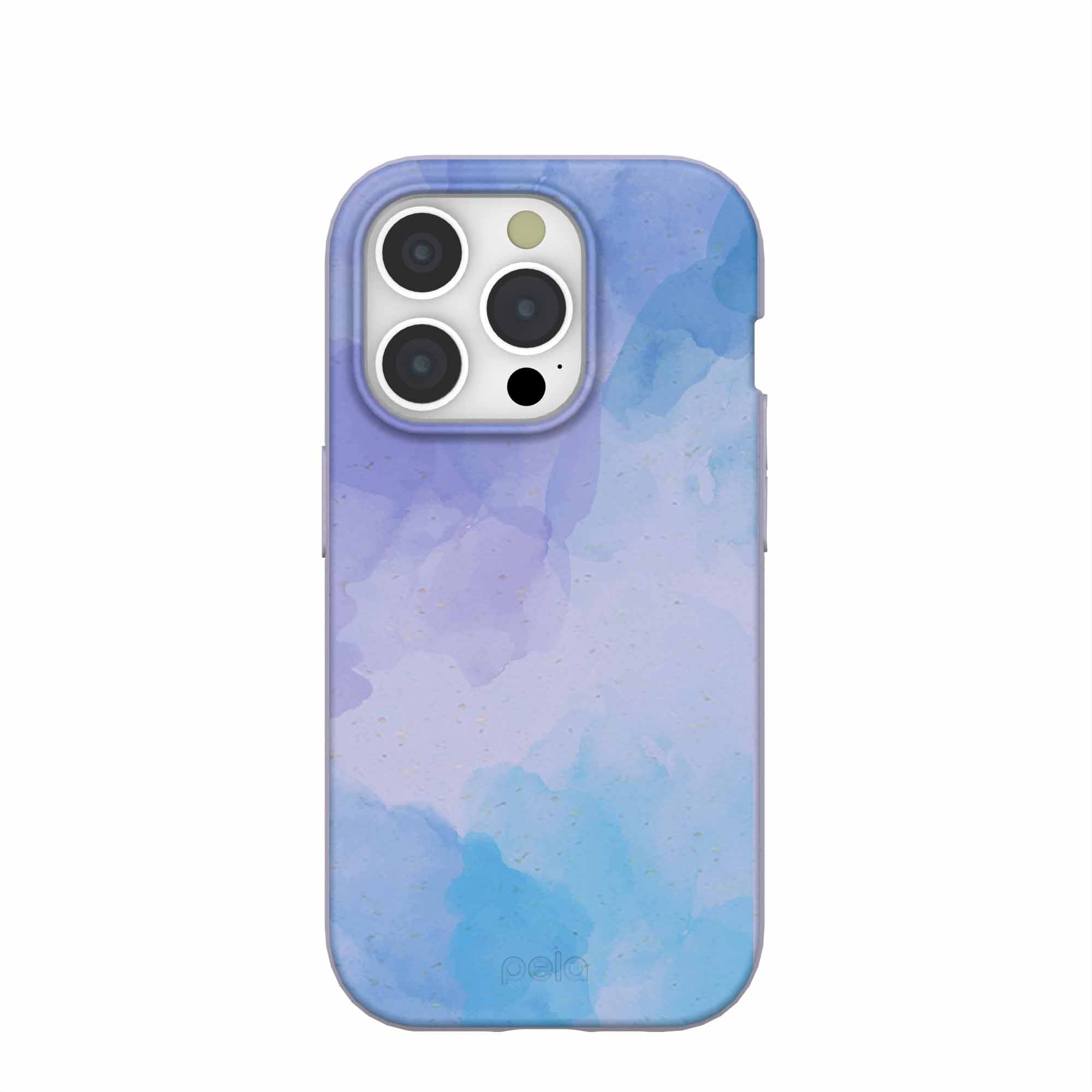 Lavender Blue Reflections iPhone 15 Pro Case Refurbished - Pela Case refurbished available on Cerqular