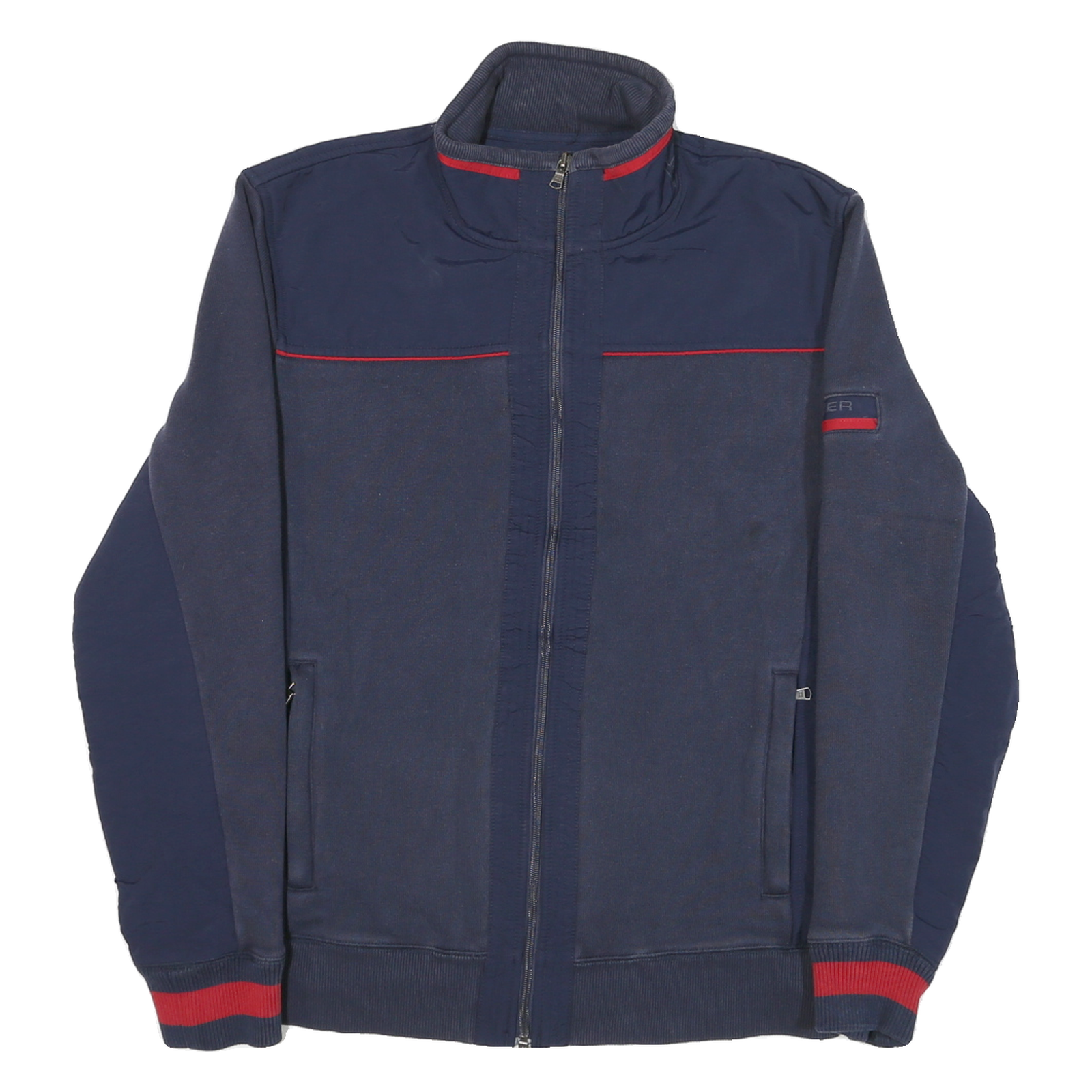 TOMMY HILFIGER Mens Navy Blue Jacket L Cotton Blend Zip Casual Sportswear Refurbished - N/A refurbished available on Cerqular