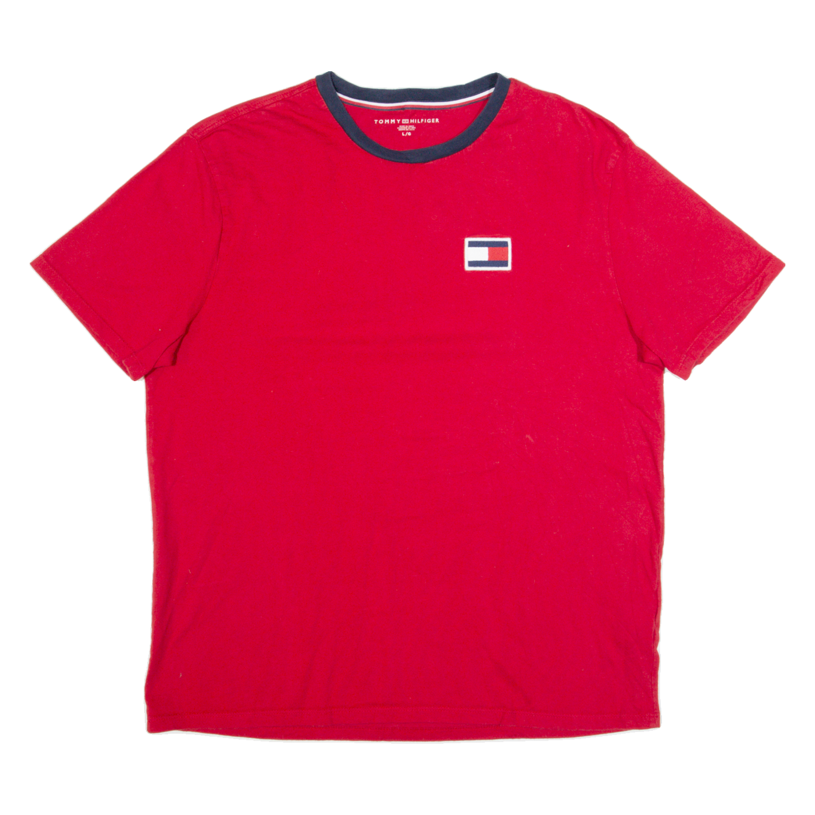 TOMMY HILFIGER Mens T-Shirt Red L Refurbished - N/A refurbished available on Cerqular
