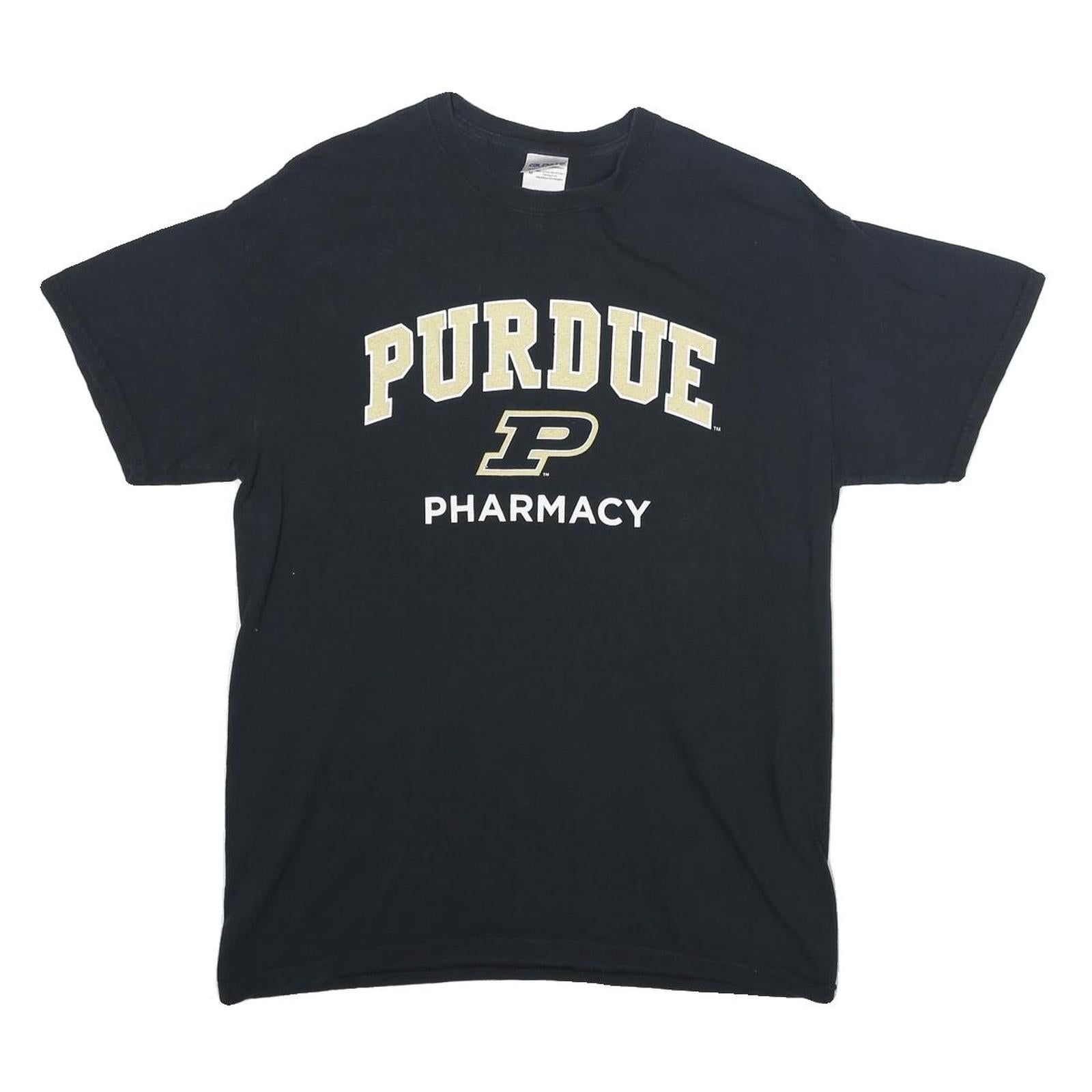 GILDAN Mens Black Purdue Pharmacy Graphic T-Shirt M Short Sleeve Crew Neck Refurbished - N/A refurbished available on Cerqular