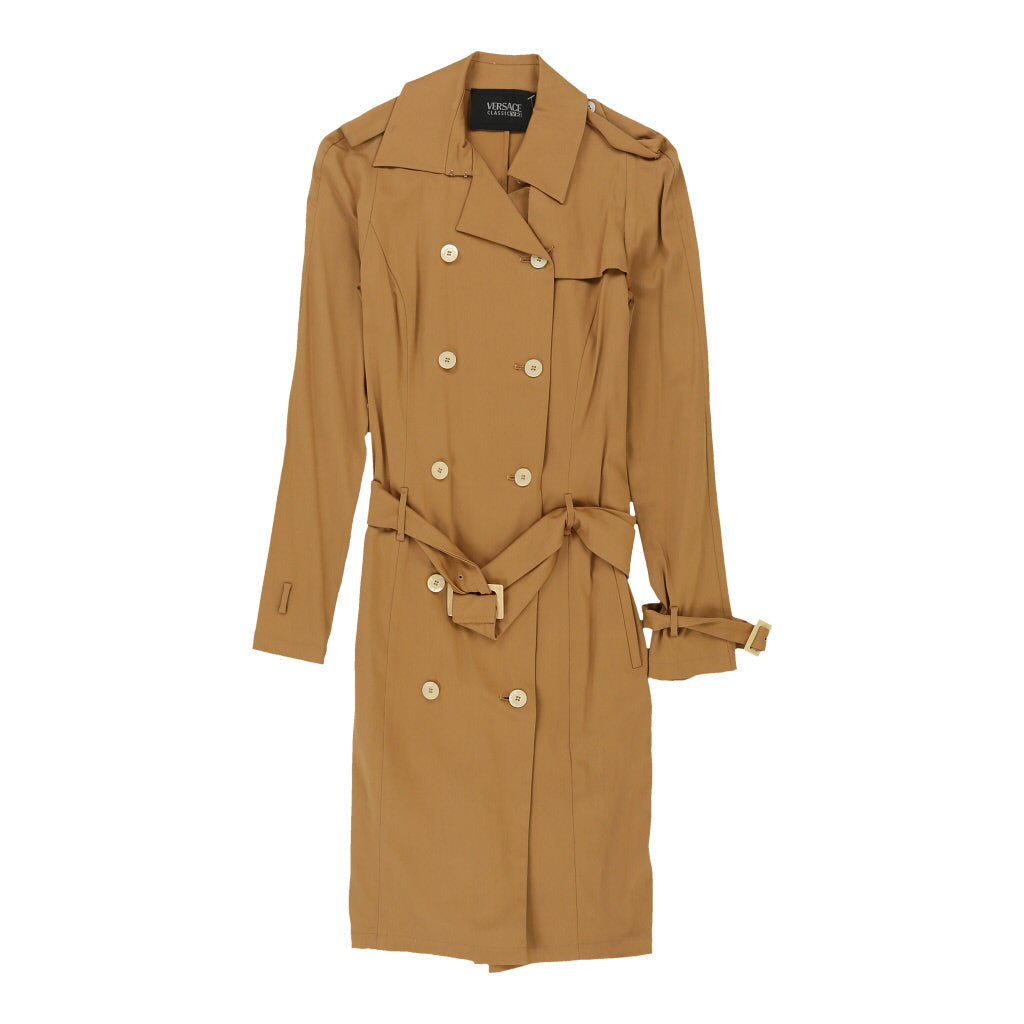 Versace V2 Classic Trench Coat - Small Beige Cotton Blend | Size: small Refurbished - N/A (Preloved Designer is not a specific brand, it refurbished available on Cerqular
