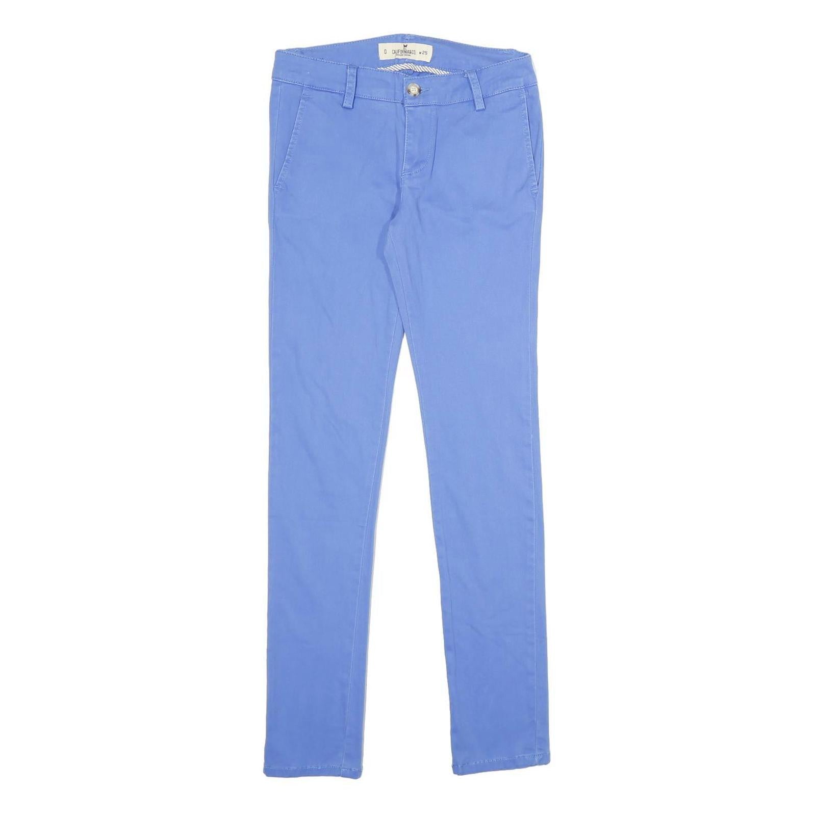 CLAIFORNIA & CO Womens Regular Fit Blue Trousers W25 L30 Cotton Blend Zip Refurbished - N/A refurbished available on Cerqular