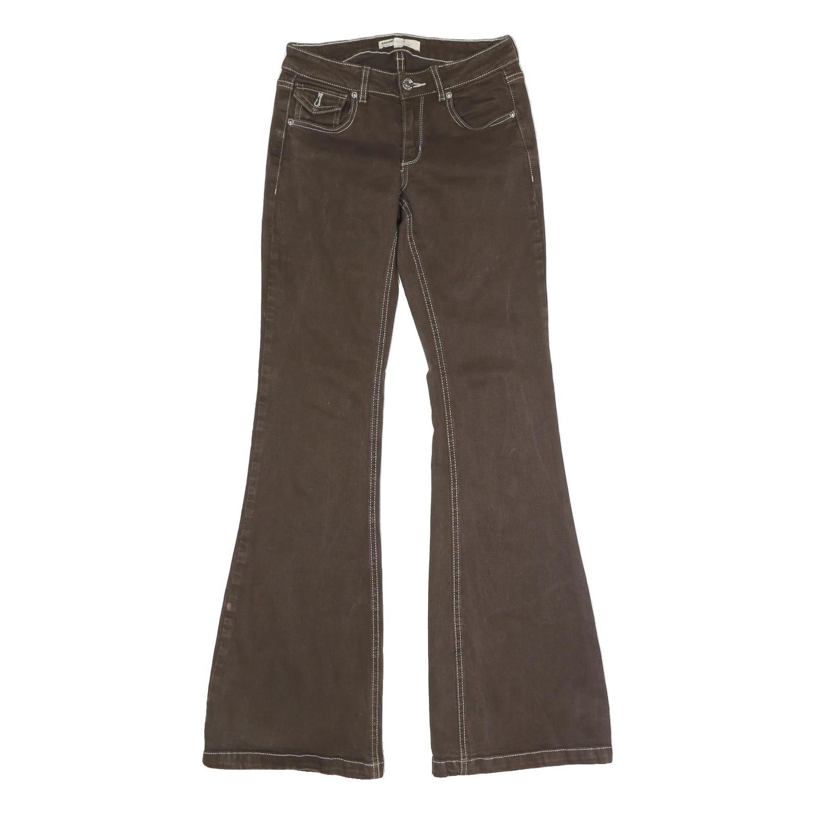 GARAGE DENIM Womens Regular Fit Flared Denim Dark Brown W26 L32 Button Cotton Refurbished - N/A refurbished available on Cerqular