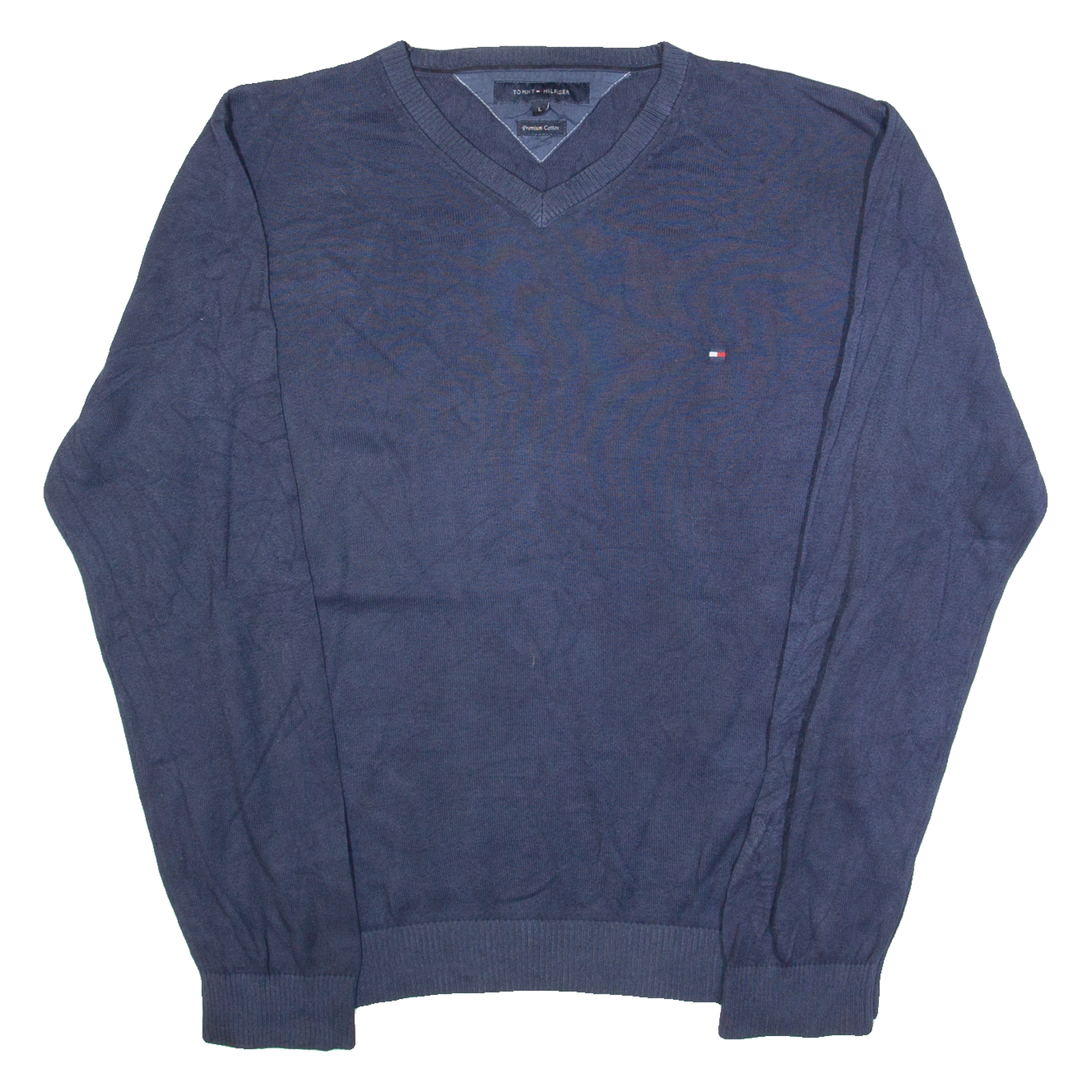 TOMMY HILFIGER Mens Jumper Blue Tight Knit L Refurbished - N/A refurbished available on Cerqular