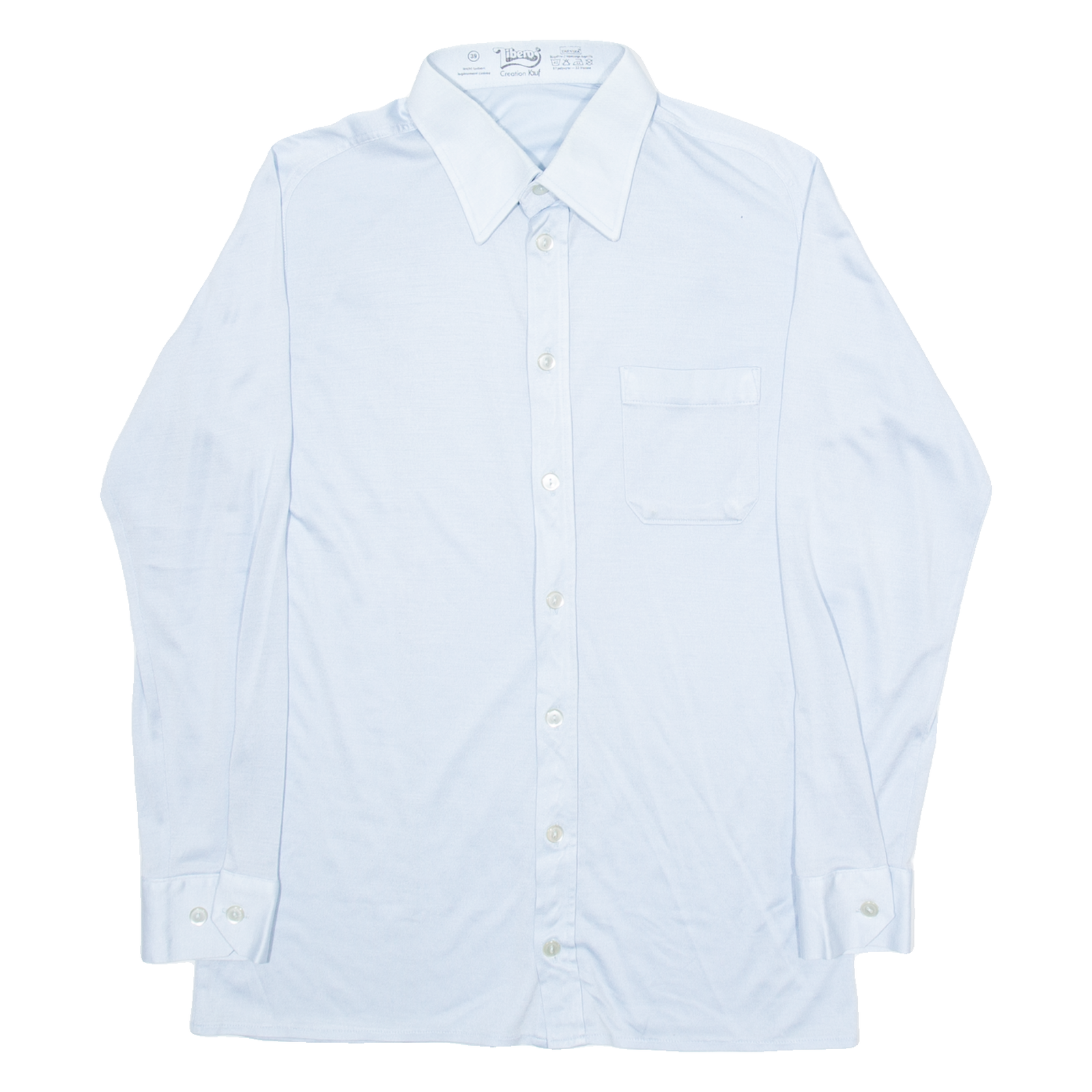 LIBERO Mens Plain Shirt Blue Long Sleeve S Refurbished - N/A refurbished available on Cerqular