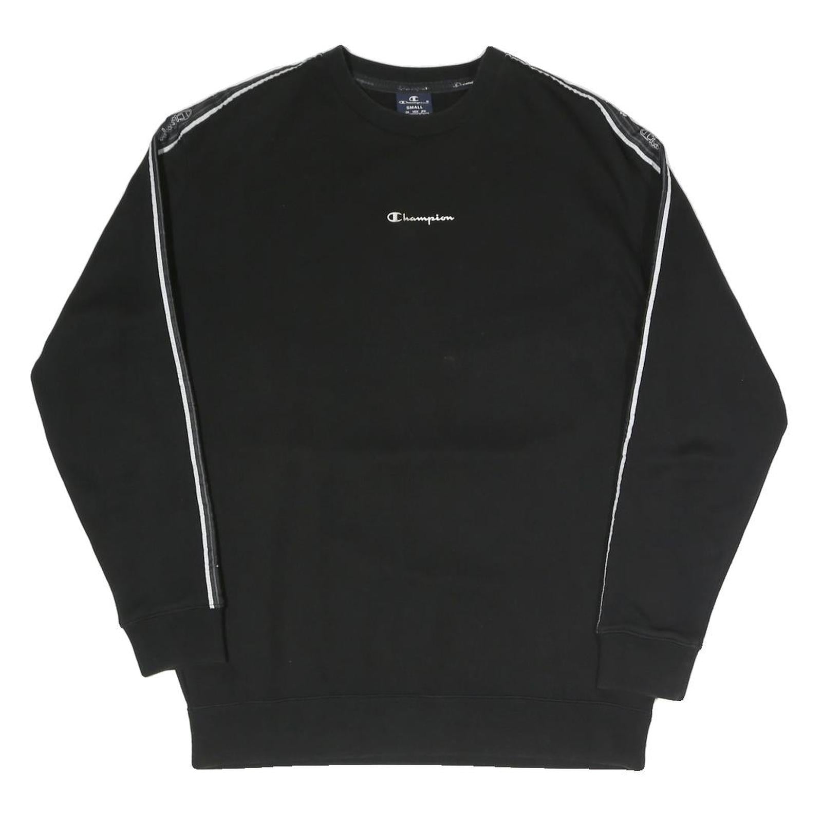 Buy CHAMPION Mens Black Cotton Blend Crew Neck S Branded Logo Tape Sweatshirt Refurbished - $29.89 CHAMPION Mens Black Cotton Blend Crew Neck S Branded Logo Tape Sweatshirt Refurbished - N/A refurbished available on Cerqular