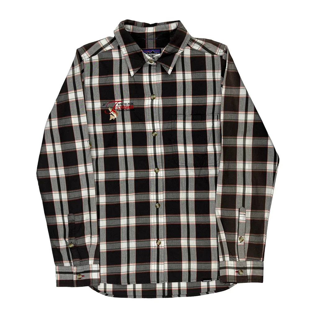 Patagonia Checked Shirt - Small Black & White Cotton Blend Refurbished - Thrifted (note: this is a term often used to describe second- refurbished available on Cerqular