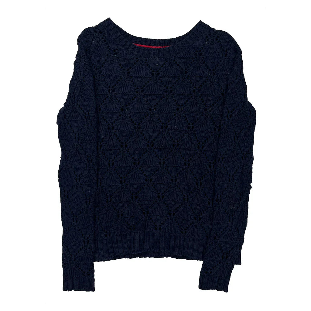 Tommy Hilfiger Jumper - Medium Navy Cotton Refurbished - Thrifted (note: this is a term often used to describe second- refurbished available on Cerqular