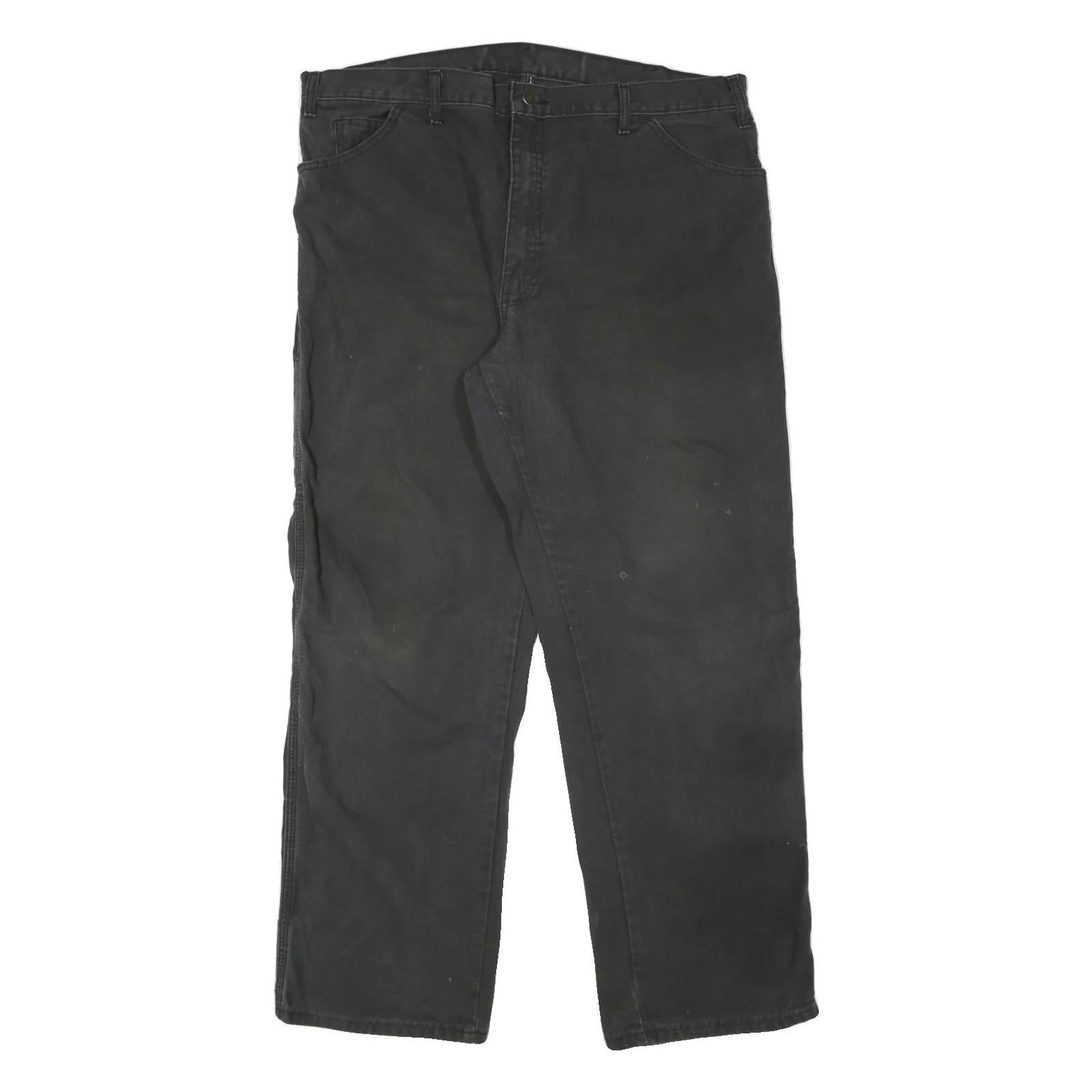 DICKIES Mens Black Regular Fit Straight Leg Cotton Blend Trousers W40 L32 Refurbished - N/A refurbished available on Cerqular