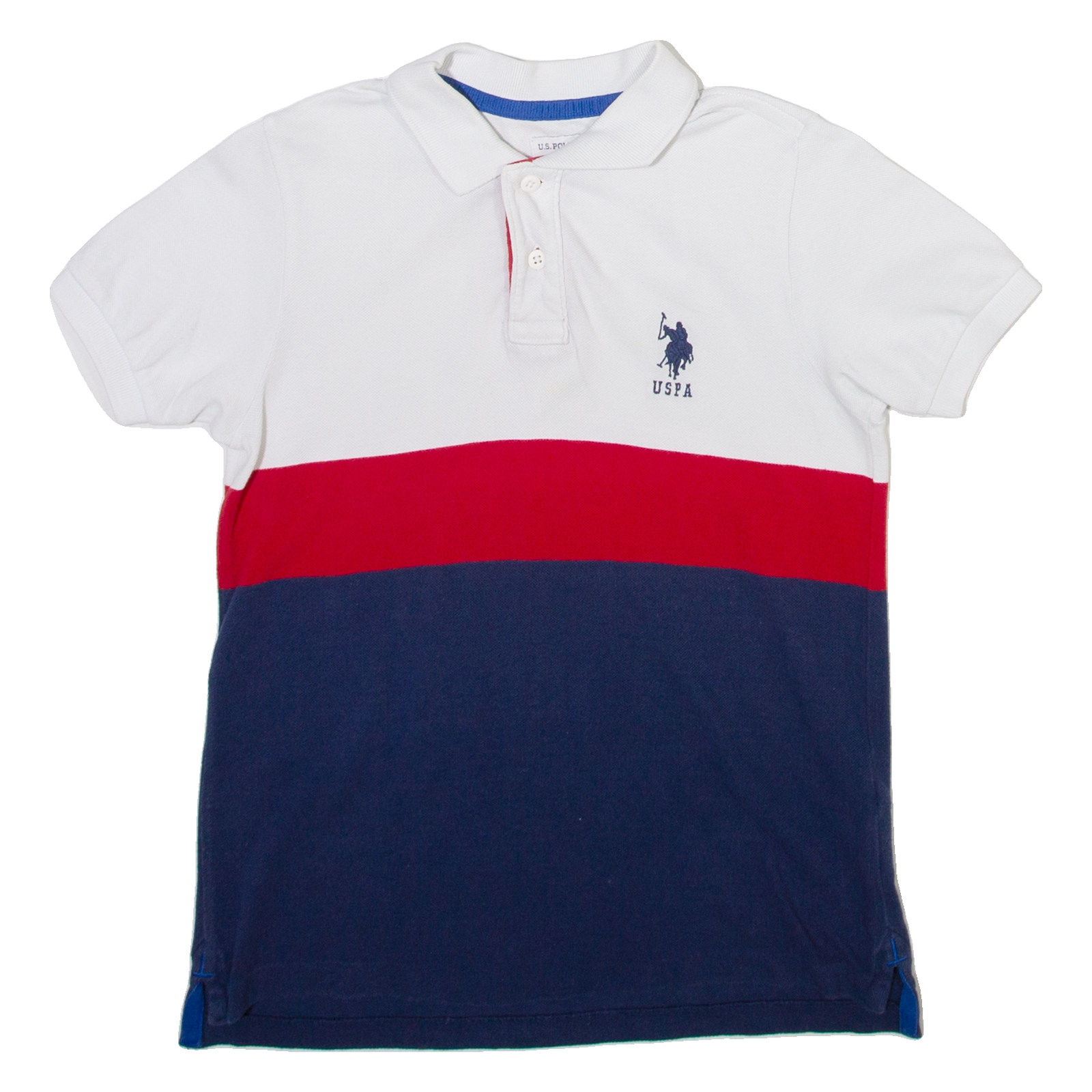 U.S. POLO ASSN Womens Polo Shirt White Colourblock S Refurbished - N/A refurbished available on Cerqular