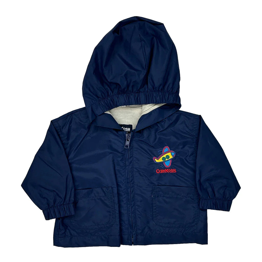 Age 6-9 Months Oshkosh Windbreaker - 4XS Navy Polyester Refurbished - Thrifted (note: this is a term often used to describe second- refurbished available on Cerqular