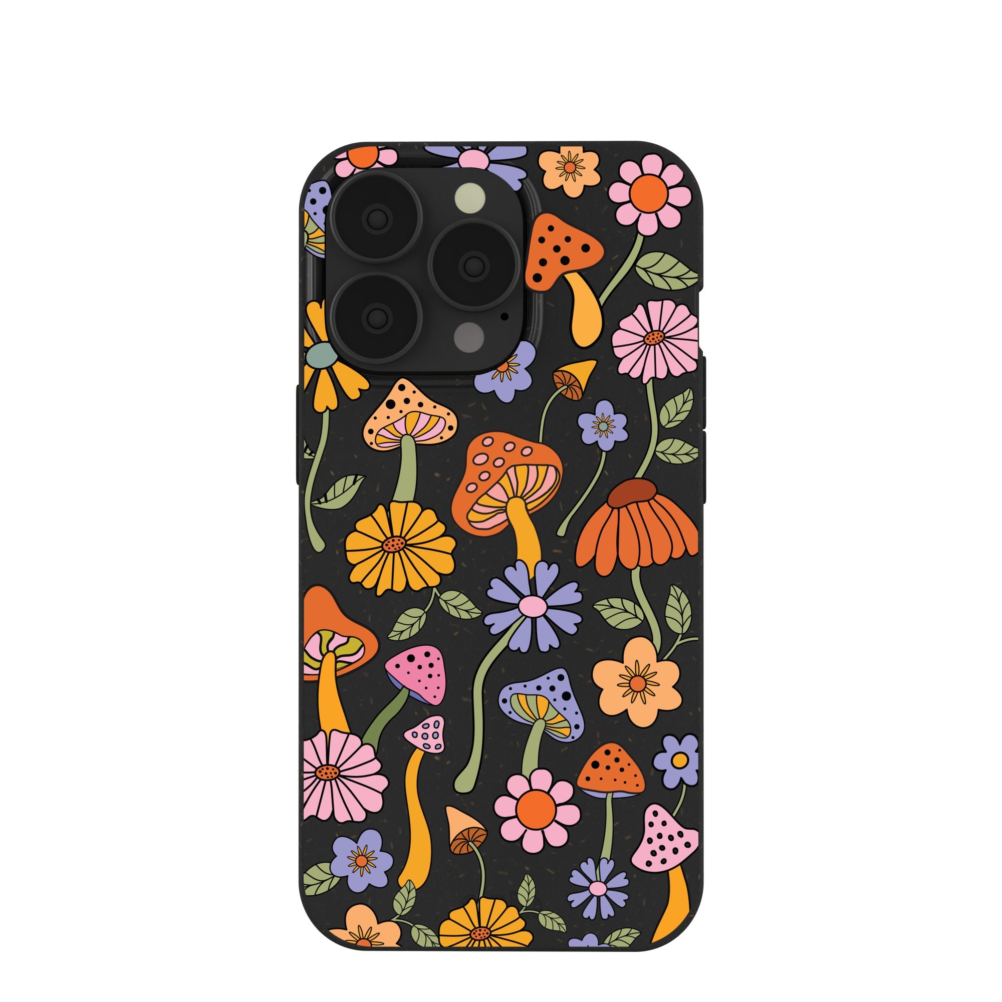 Black Midnight Shrooms iPhone 13 Pro Case Refurbished - Pela Case refurbished available on Cerqular
