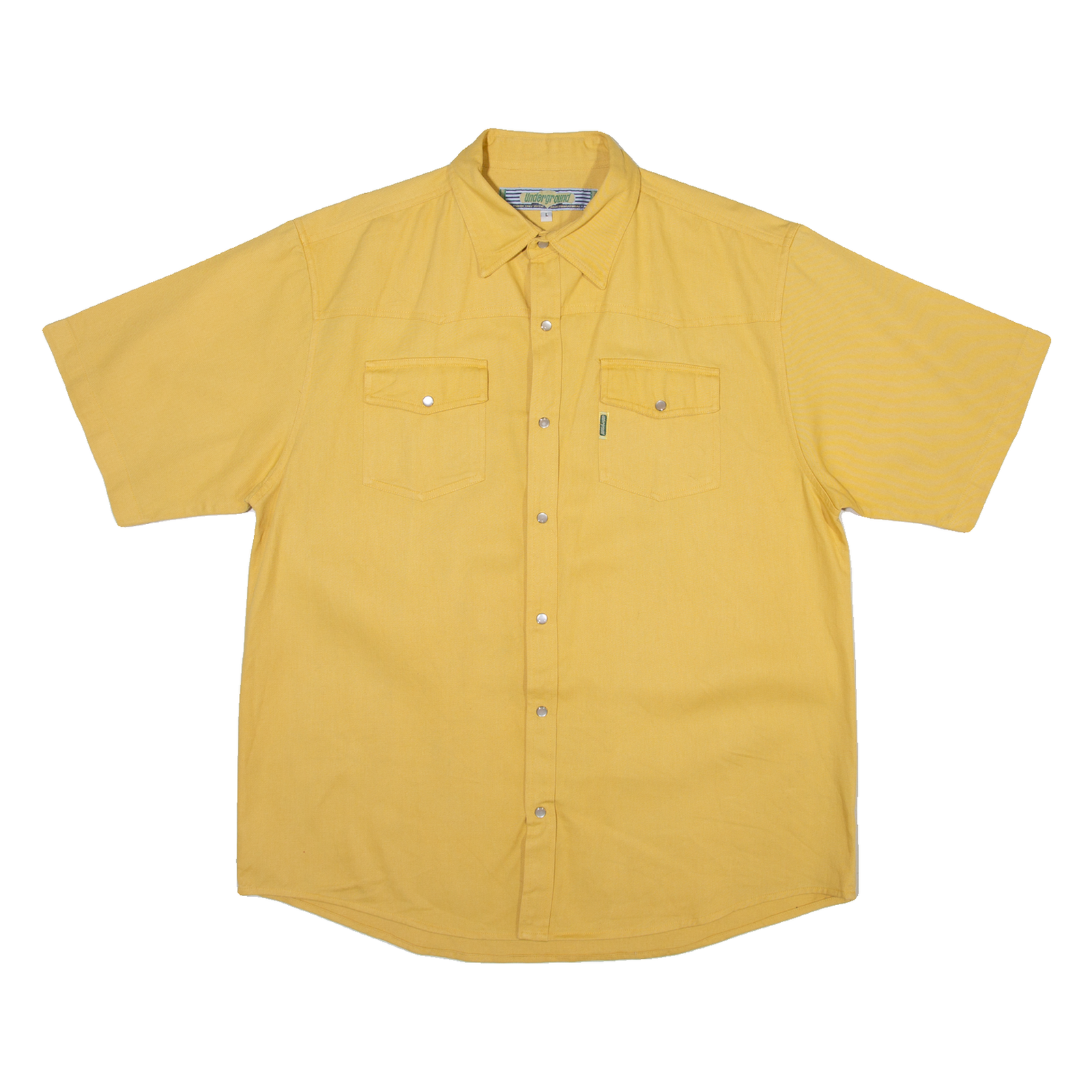 UNDERGROUND Mens Plain Shirt Yellow L Refurbished - N/A refurbished available on Cerqular