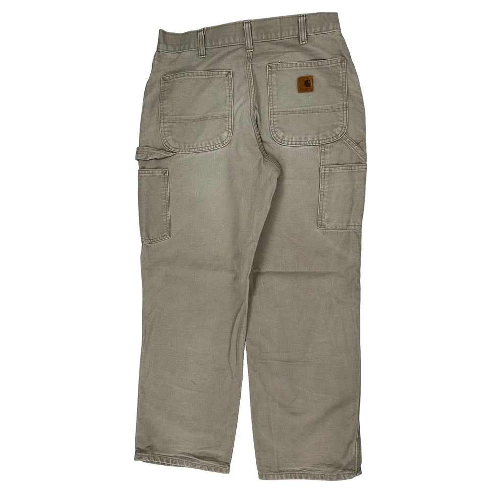 Carhartt Dungarees - 31W 30L Beige Cotton Refurbished - Thrifted (note: this is a term often used to describe second- refurbished available on Cerqular