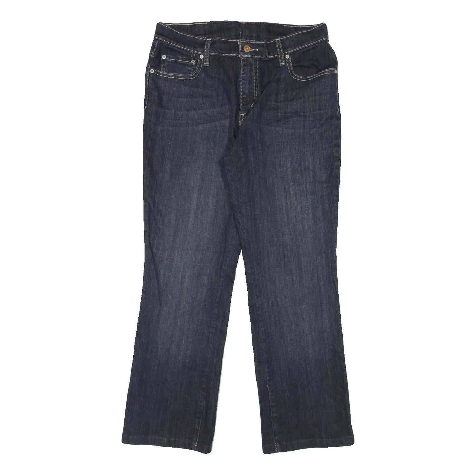 LEVI'S Womens Blue Regular Straight Denim Dark W30 L28 Zip Cotton Blend Jeans Refurbished - N/A refurbished available on Cerqular