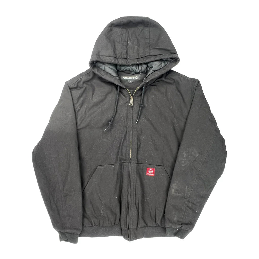 Wolverine Jacket - Medium Black Polyester Refurbished - Thrifted (note: this is a term often used to describe second- refurbished available on Cerqular