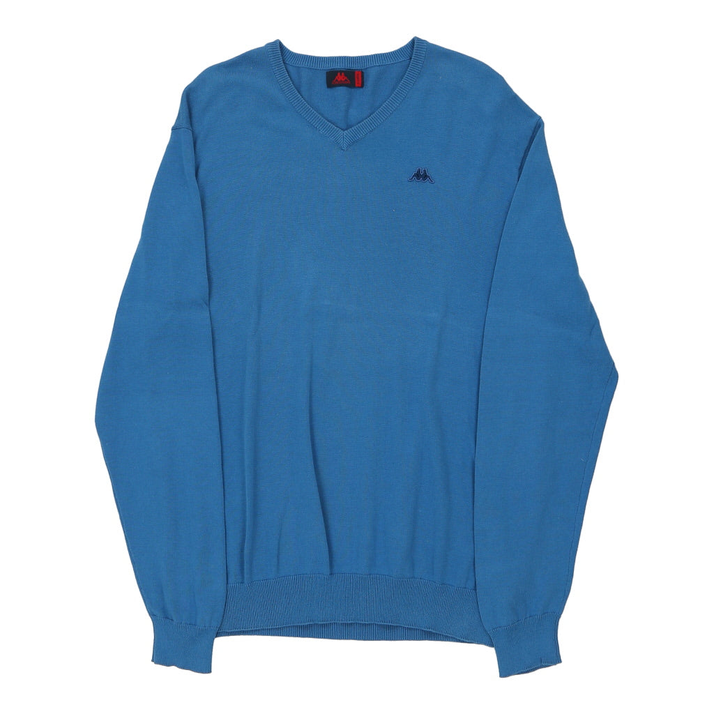 Kappa Jumper - XL Blue Cotton Refurbished - Thrifted (note: this is a term often used to describe second- refurbished available on Cerqular