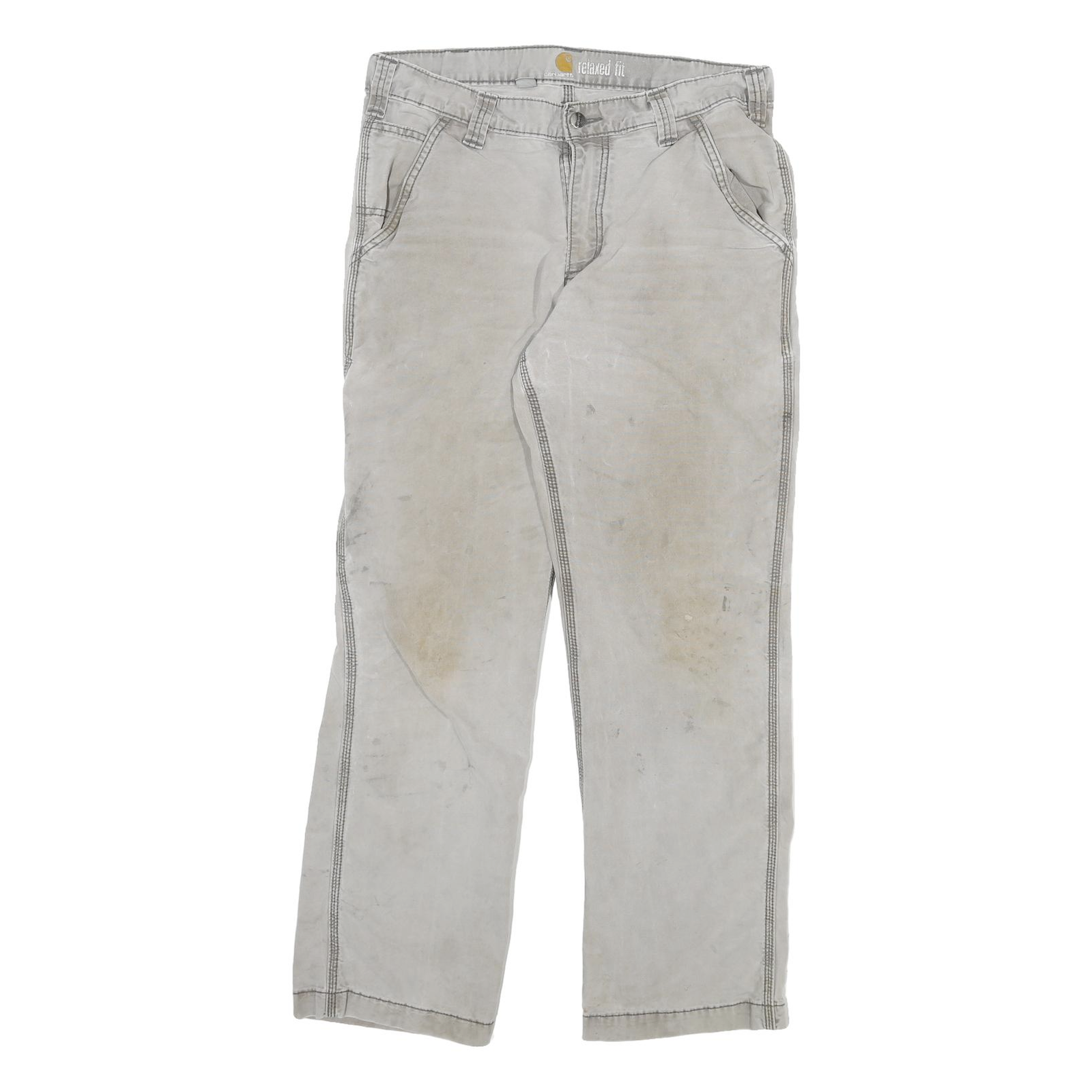 CARHARTT Mens Relaxed Fit Jeans Beige Cotton Blend Zip W32 L29 Workwear Utility Refurbished - N/A refurbished available on Cerqular