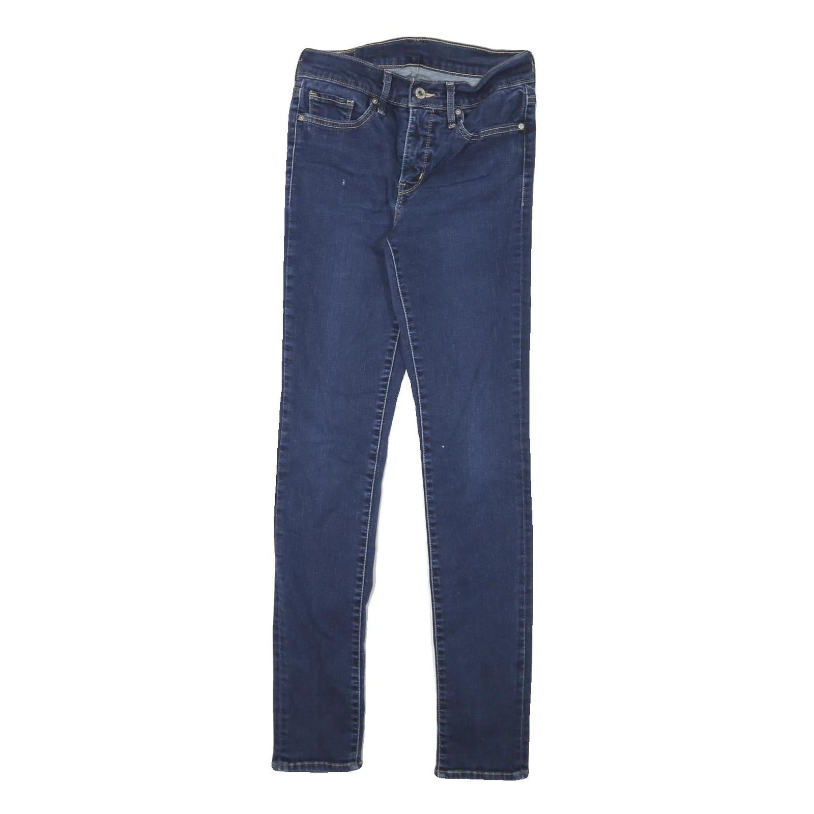 LEVI'S Womens Slim Blue Skinny Denim Dark W25 L29 Stretch Zip Jeans Refurbished - N/A refurbished available on Cerqular
