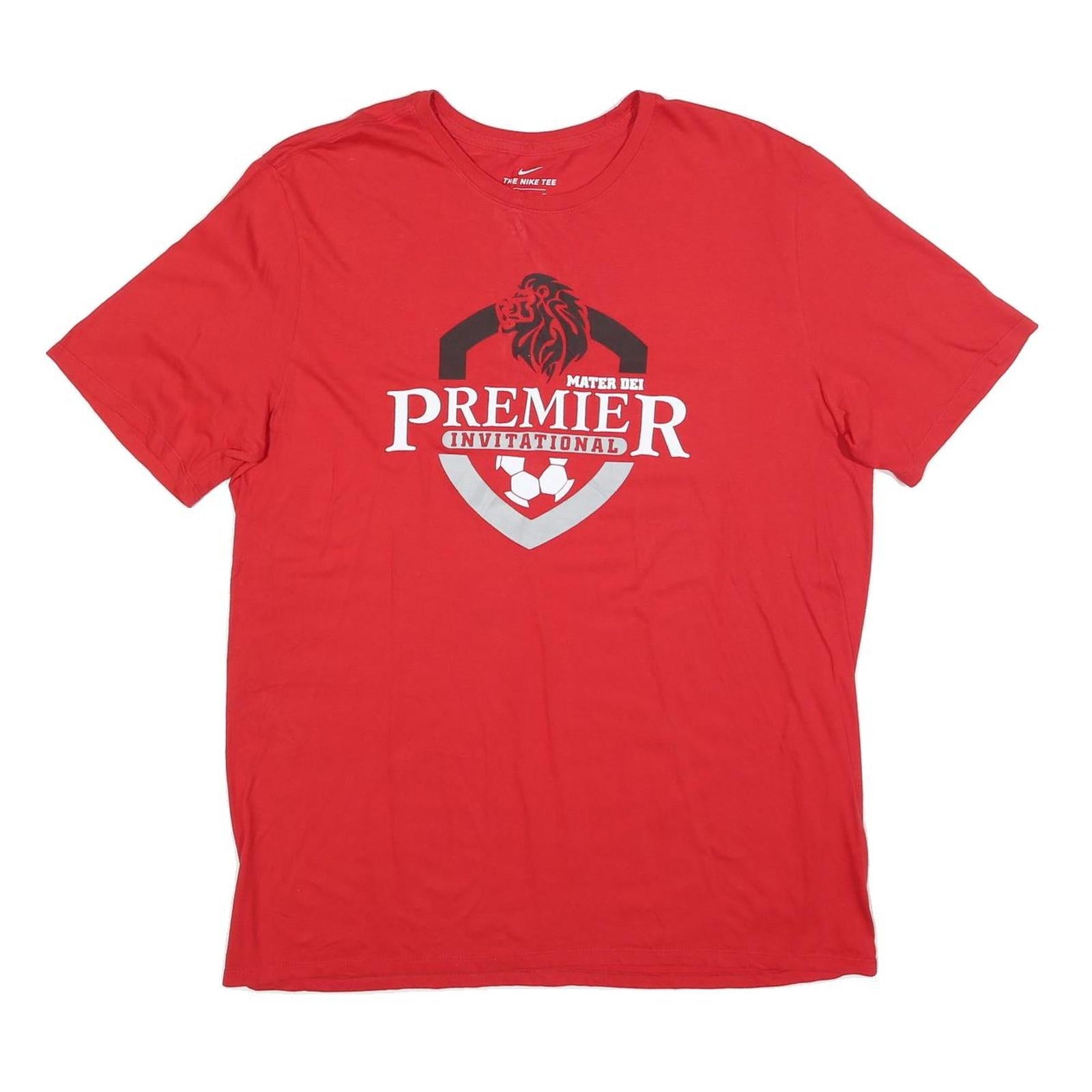 NIKE Mens Red Premier Invitational Graphic T-Shirt XL Short Sleeve Crew Neck Refurbished - N/A refurbished available on Cerqular