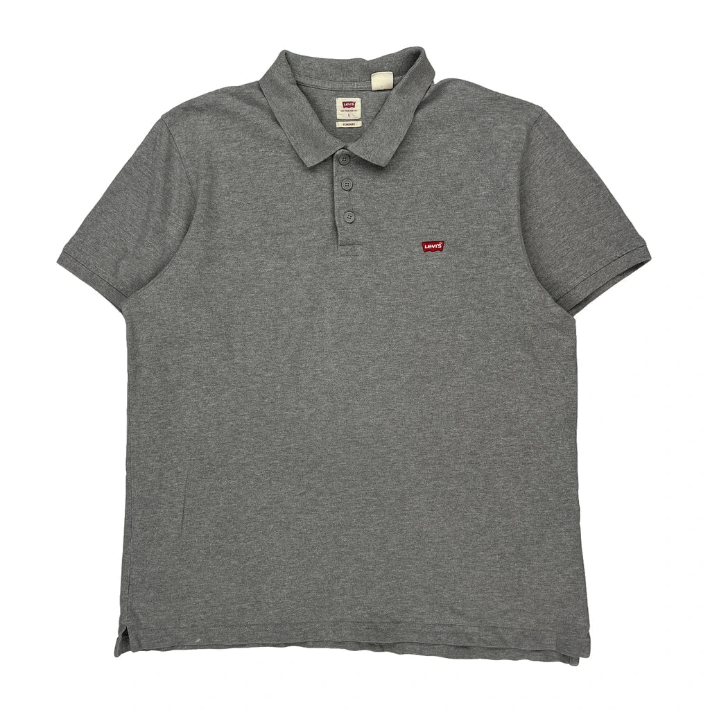 Levis Polo Shirt - Large Grey Cotton Refurbished - Thrifted (note: this is a term often used to describe second- refurbished available on Cerqular