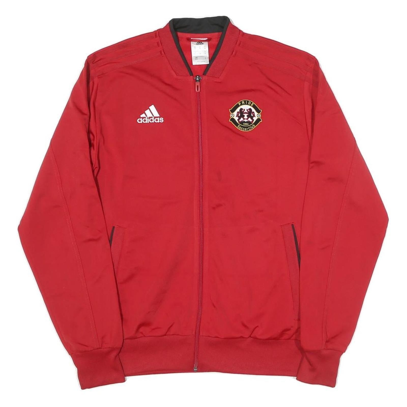 ADIDAS Mens Red Soccer Club Jacket M Polyester Blend Zip Track Sportswear Refurbished - N/A refurbished available on Cerqular