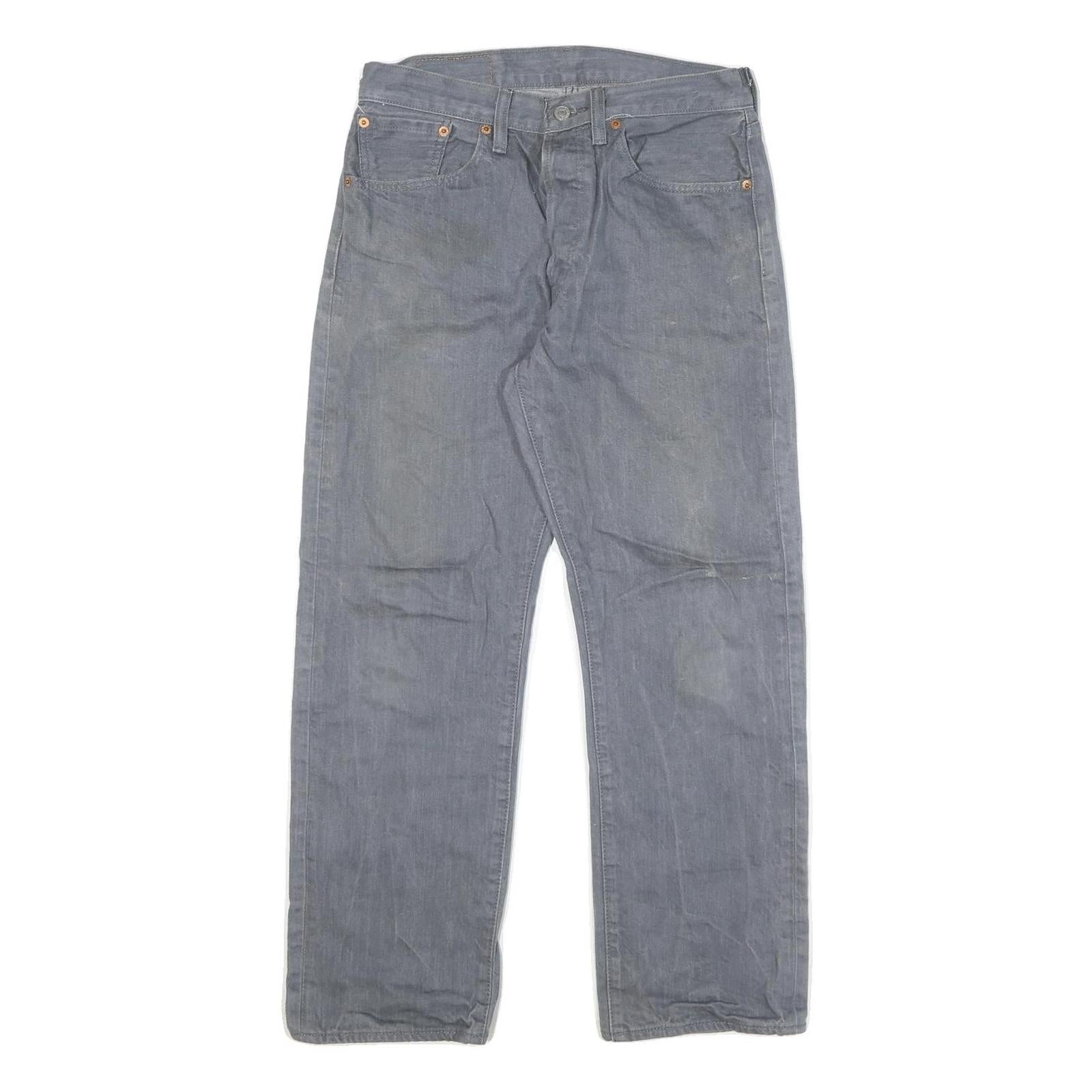 LEVI'S 501 Mens Jeans Blue Regular Straight Denim W29 L27 Classic Button Closure Refurbished - N/A refurbished available on Cerqular